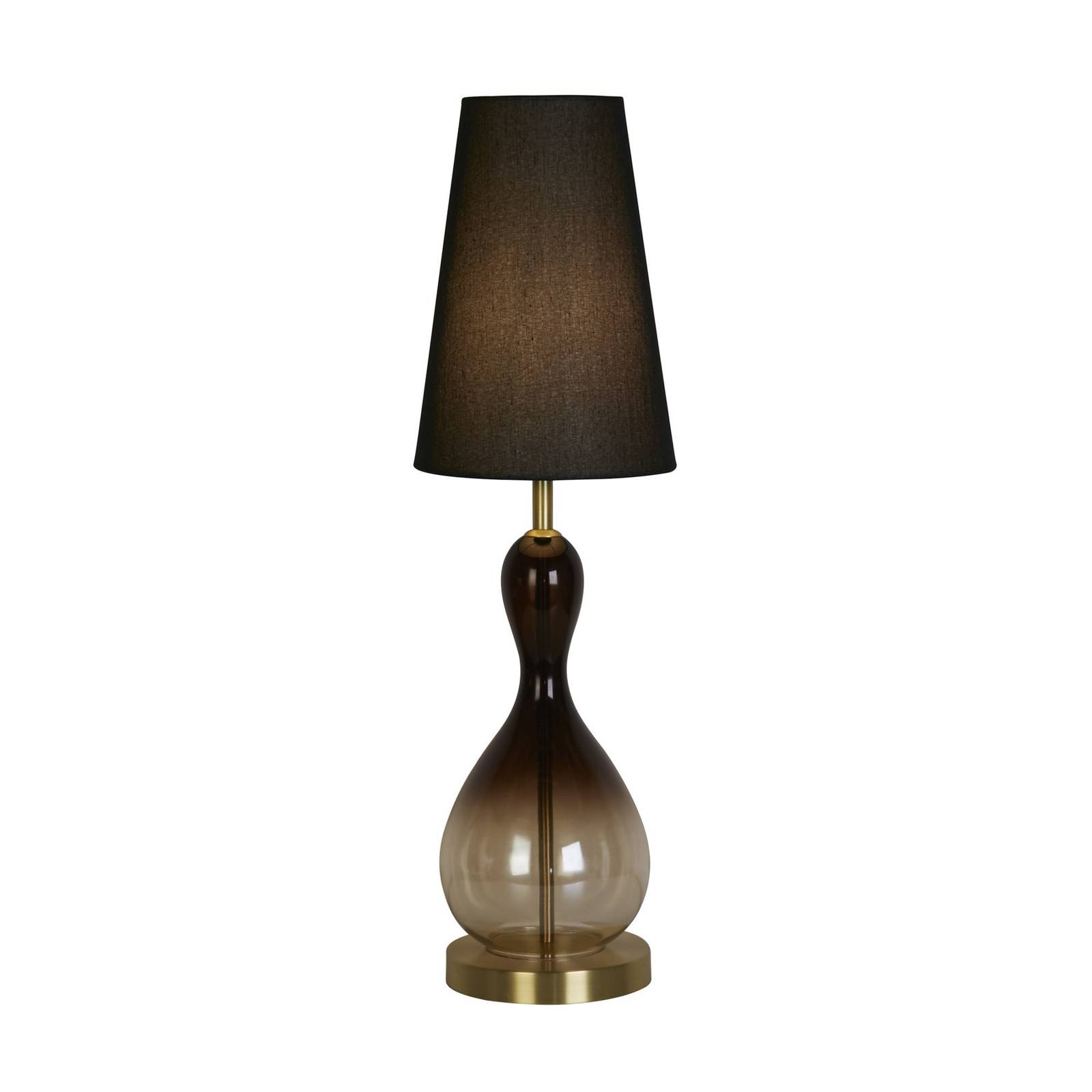 Tischlampe Marakesh schwarz rauchgrau Höhe 67 cm Textil Glas