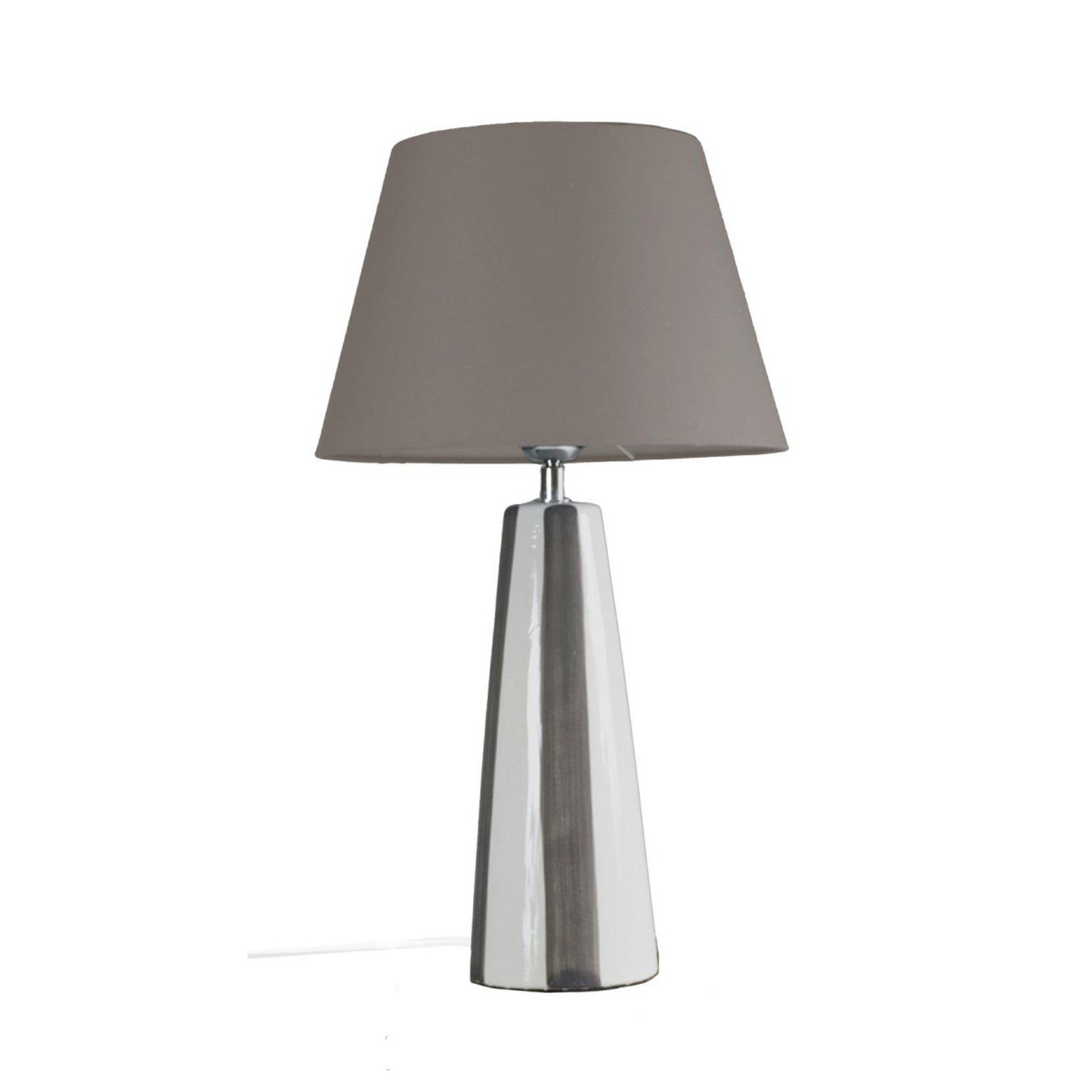 PR Home Tischlampe Leya, braun/weiß, Höhe 54 cm Metall/Stoff