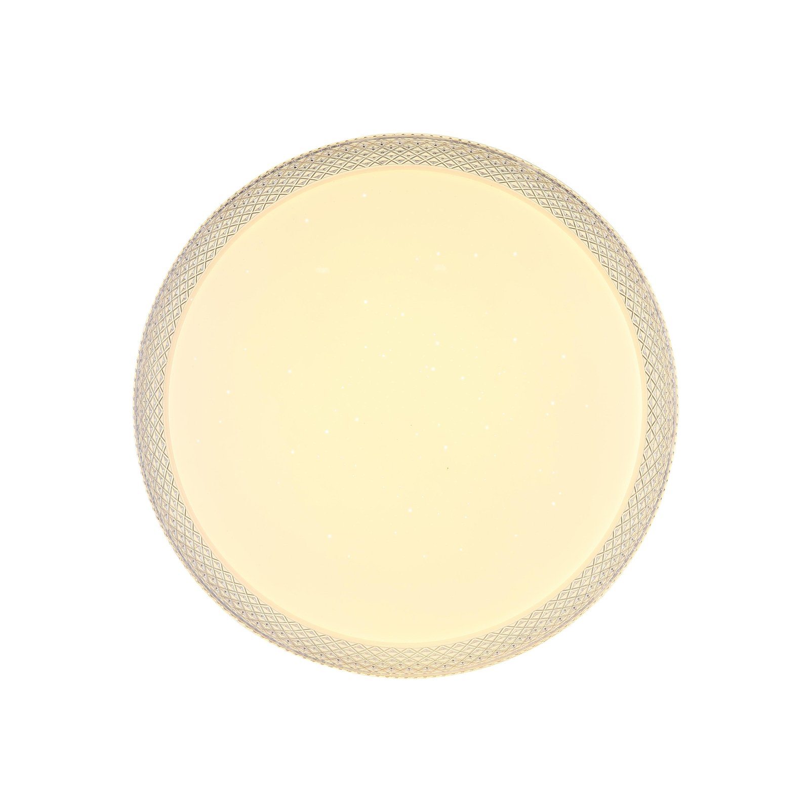 Plafón LED Veleno, blanco, Ø 49 cm, efecto purpurina