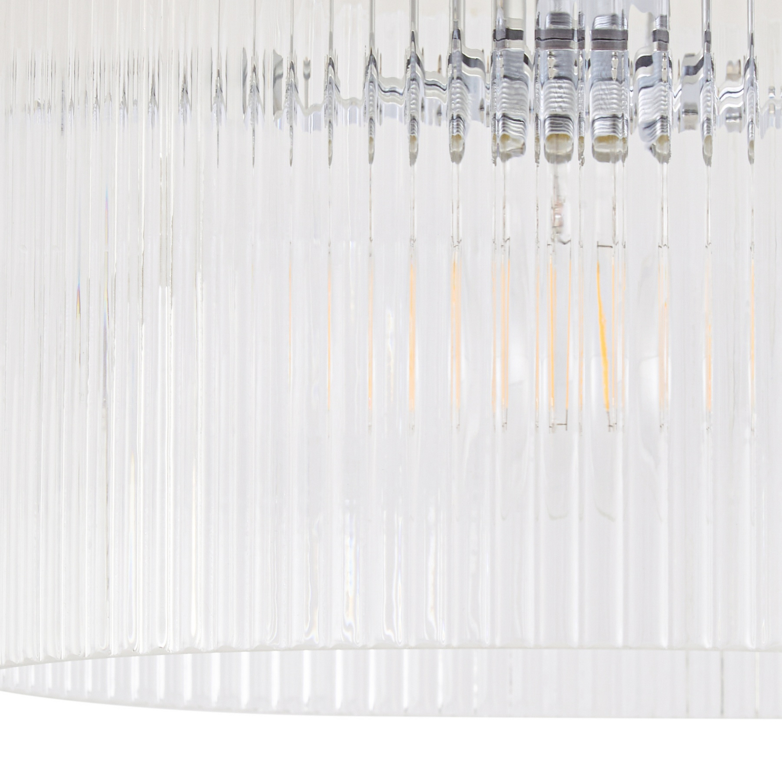 Meritt plafondlamp, chroom/transparant, Ø 25 cm, glas - Lucande Meritt plafondlamp, chroom/transparant, Ø 25 cm, glas - Lucande
