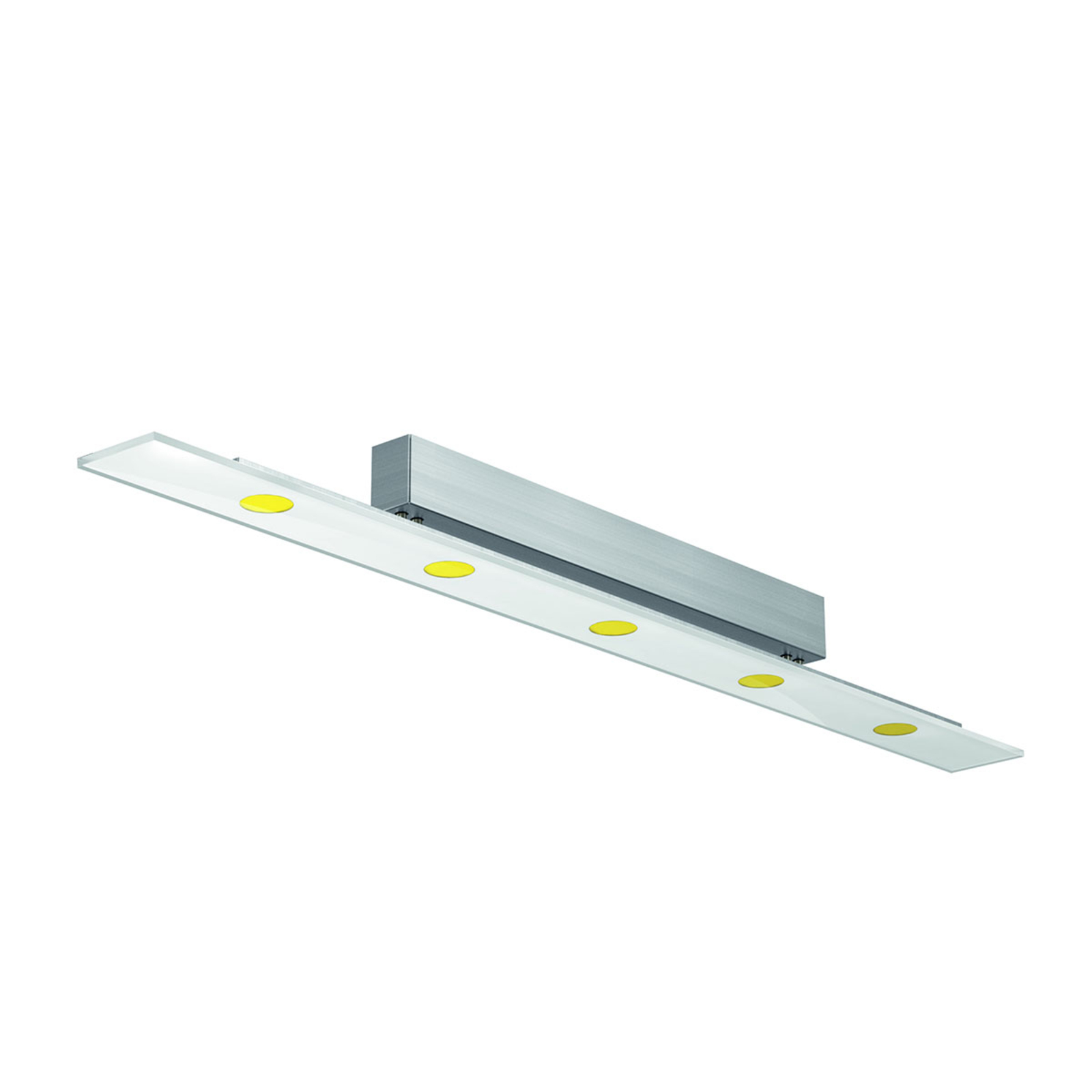 Evotec Sun LED ceiling lamp with tempered glass 110 cm, for Living / Dining Room, metal, tempered glass, 6.4 W, energy efficiency: A, L: 110 cm, W: 8.5 cm, H: 1.35 cm