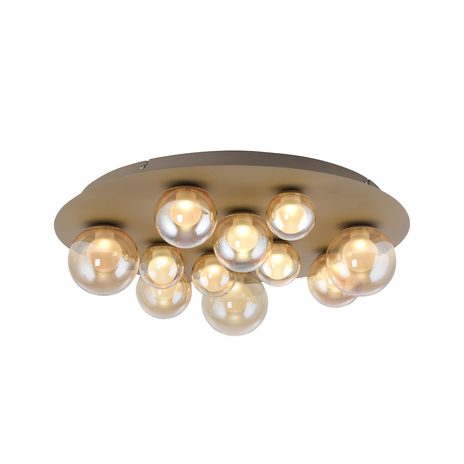 Lámpara LED de techo PURE Popup, bronce/ámbar Ø 60 cm CCT, 11 luces