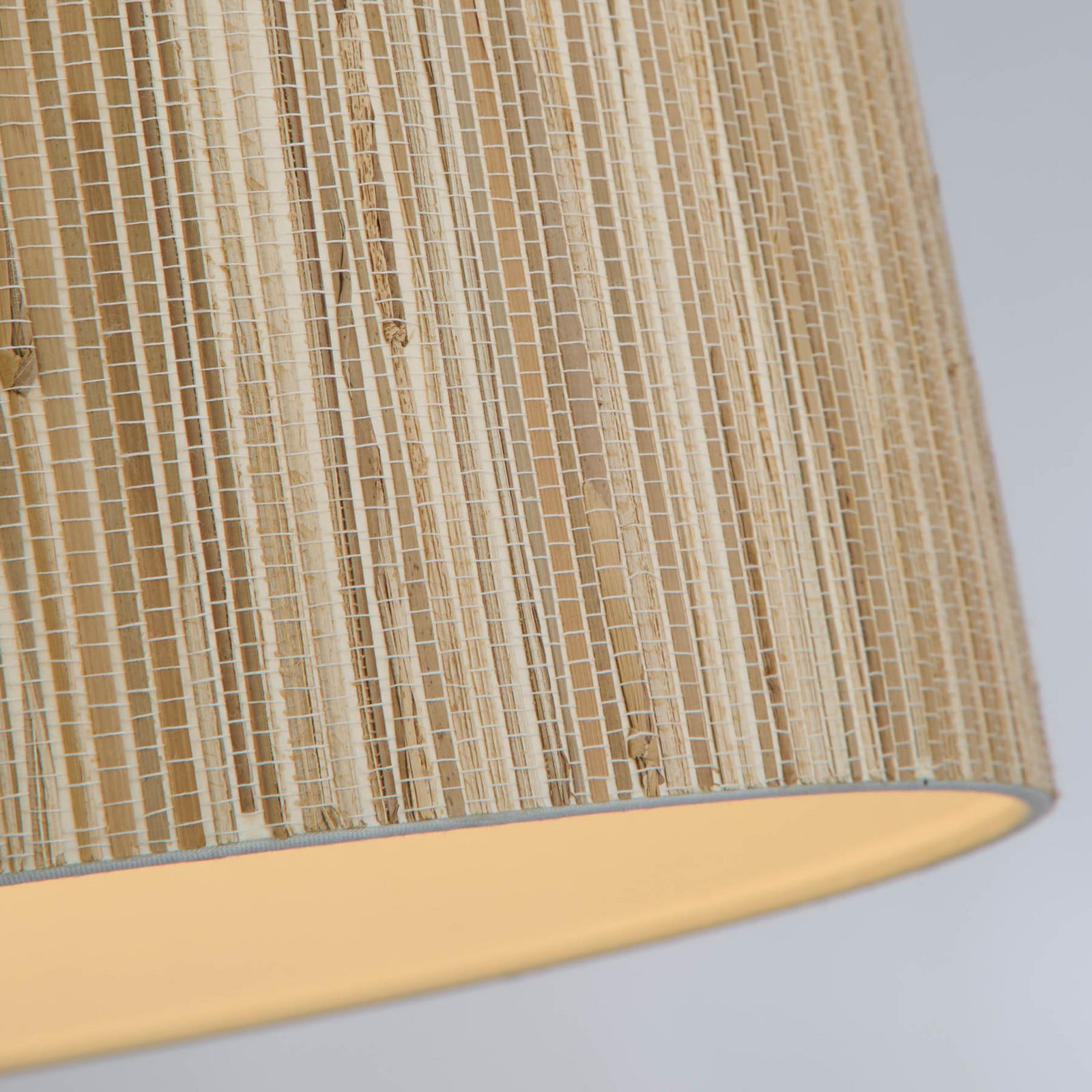 Searchlight Lampă suspendată Meadow maro negru fibră naturală oțel - Camera de zi / sufragerie - maro deschis negru - Metal