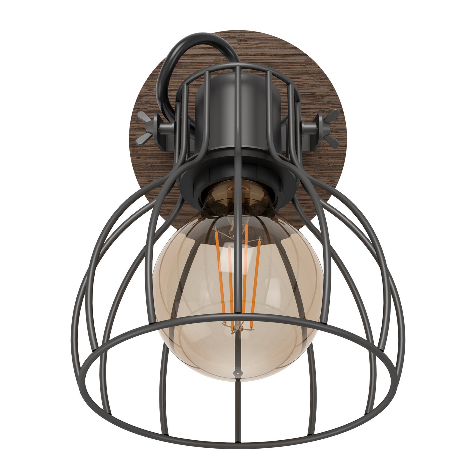 Sambatello wall lamp, 1-bulb, brown/silver