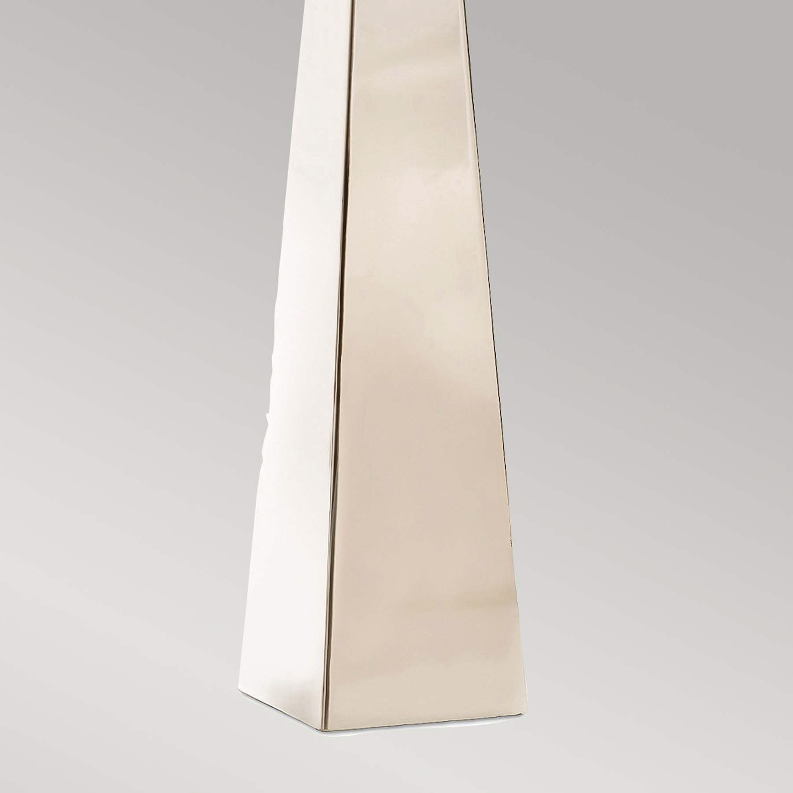 Candeeiro de mesa Ascent, níquel polido, abajur branco