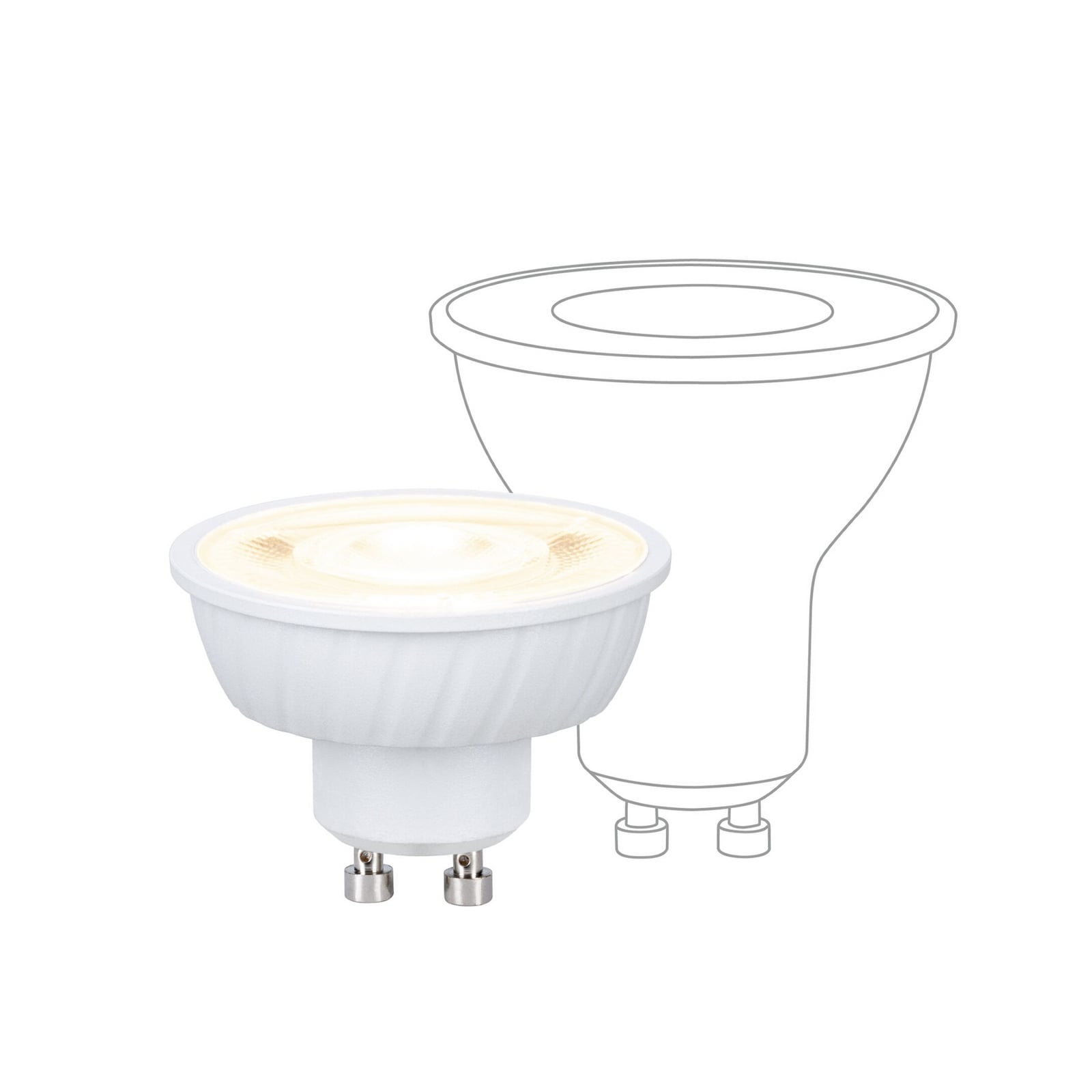 Paulmann LED-lamppu FLAT, GU10, 4,9 W, 2 700 K, himmennettävä Paulmann LED-lamppu FLAT, GU10, 4,9 W, 2 700 K, himmennettävä