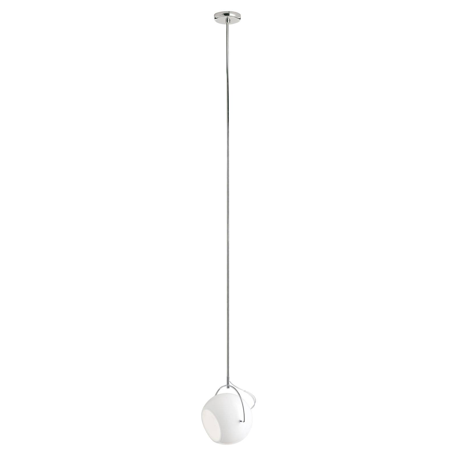Fabbian Beluga white glazen hanglamp, Ø 14 cm