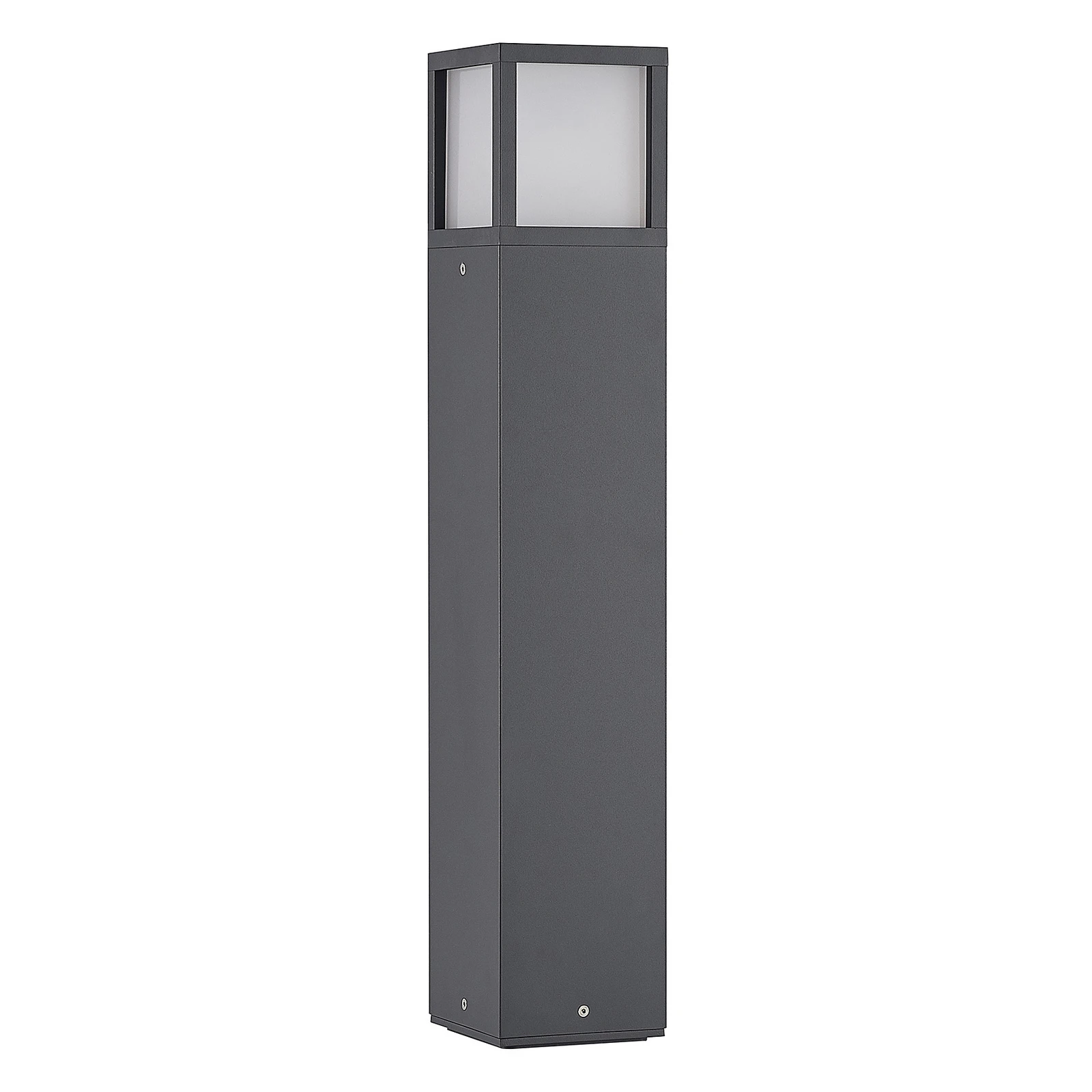 Lucande Borne lumineuse Dewari, E27, 65 cm, gris foncé, IP54