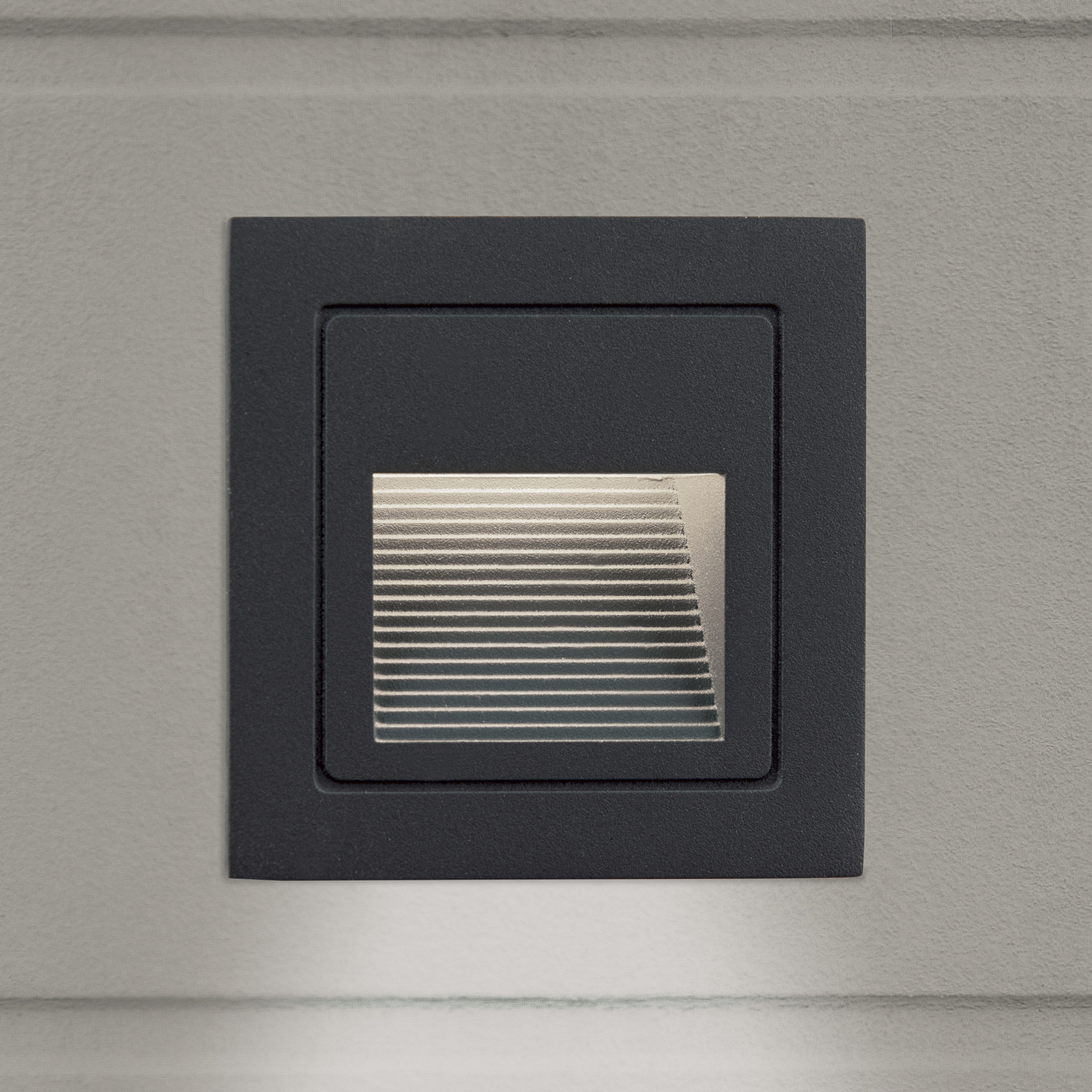 LED recessed wall lamp Loro, anthracite, width 8.5 cm, aluminium