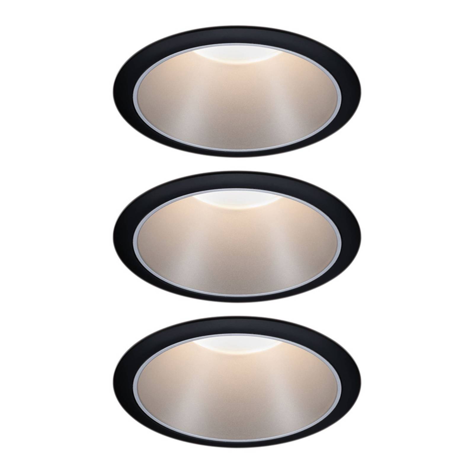 Photos - Chandelier / Lamp Paulmann Cole LED spotlight, silver/black set of 3 