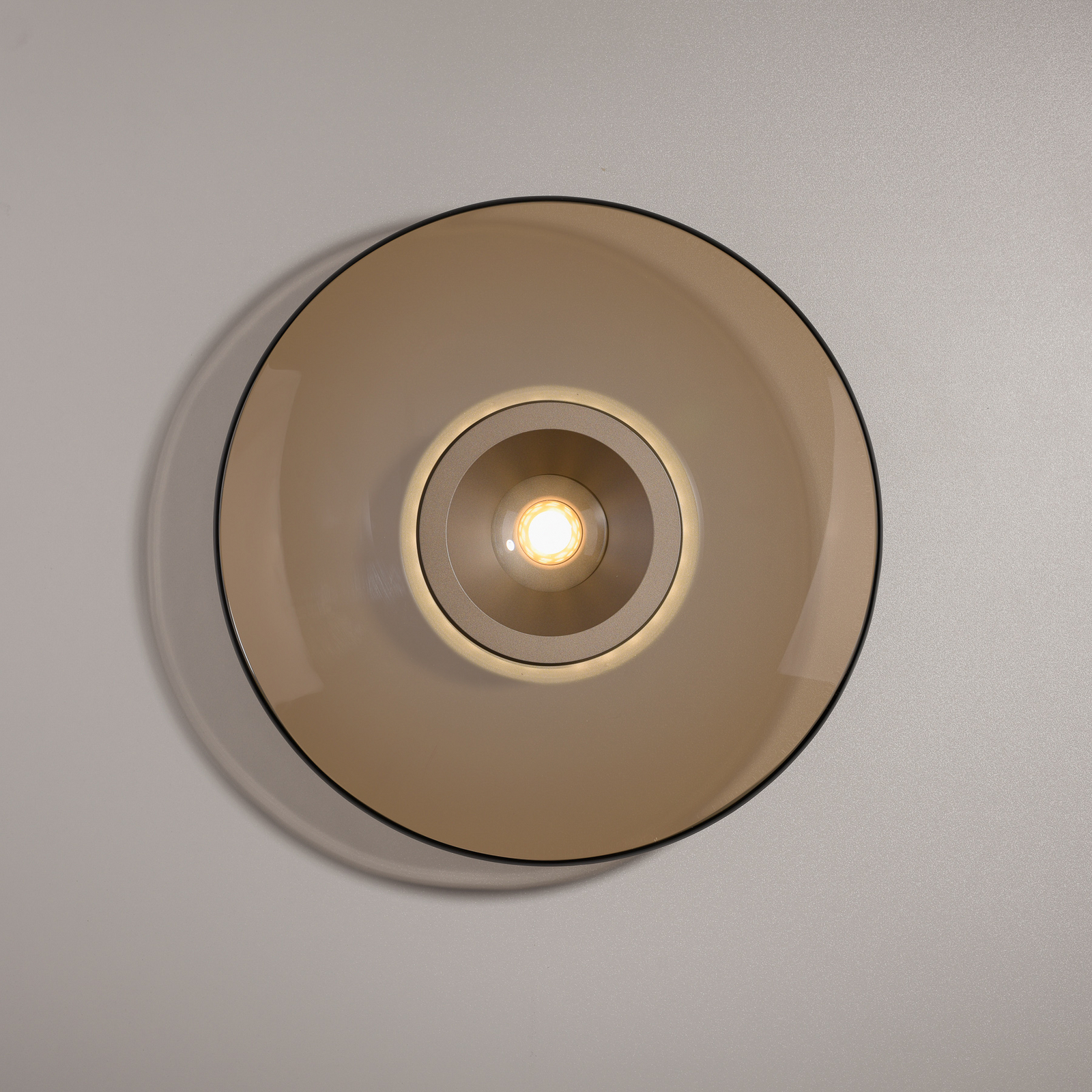 Moon LED-Deckenlampe bronce Ø32cm, Amberglas (dunkel) - PURE