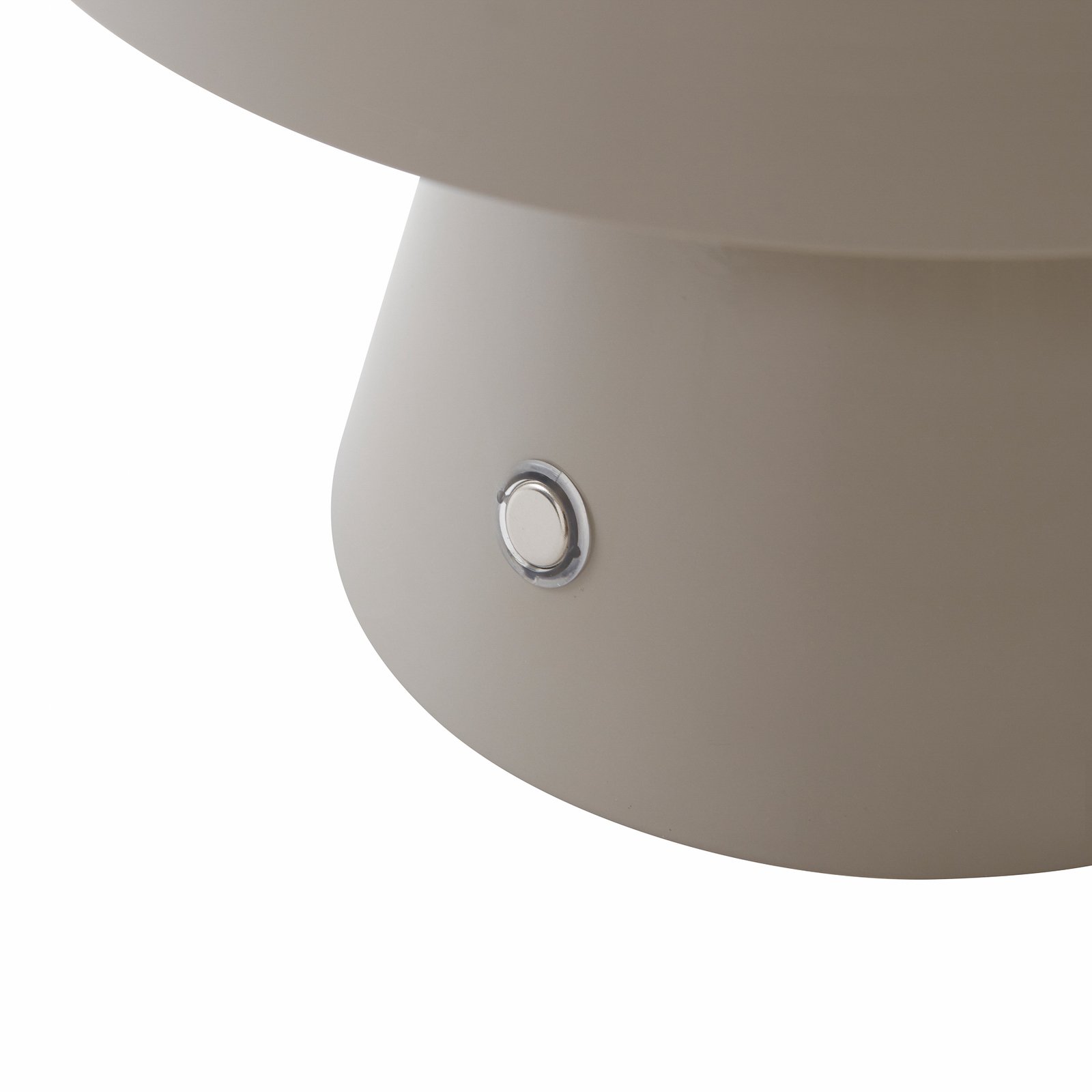 Lindby lampe de table LED rechargeable Nevijo, gris, Ø18cm, USB, variateur