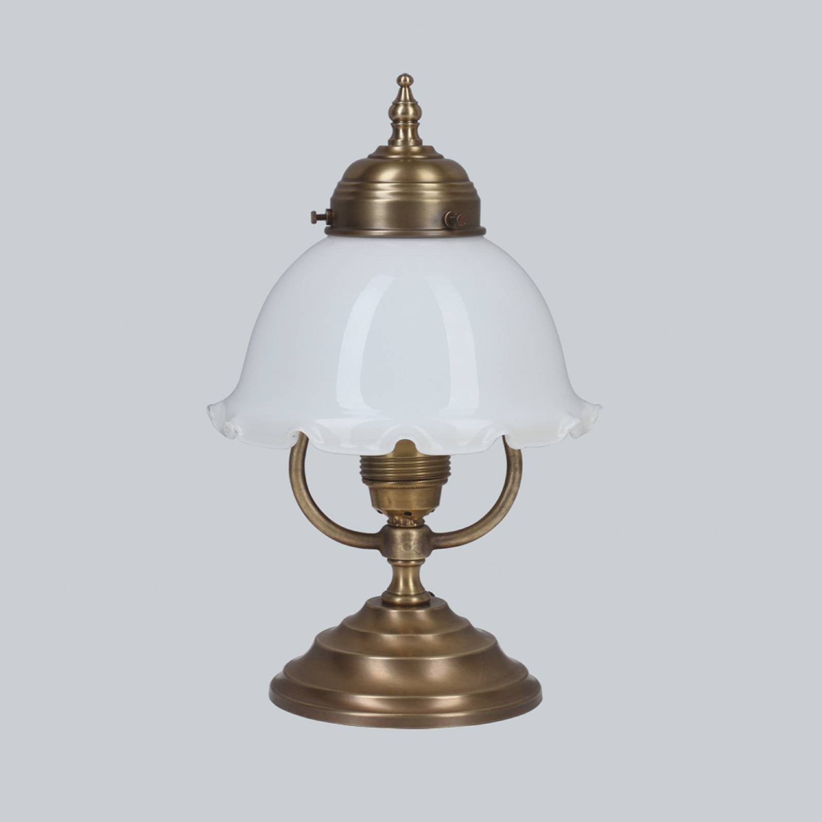 Bordlampe Anne, messing/glass, 27 cm høy, svingbar, E27