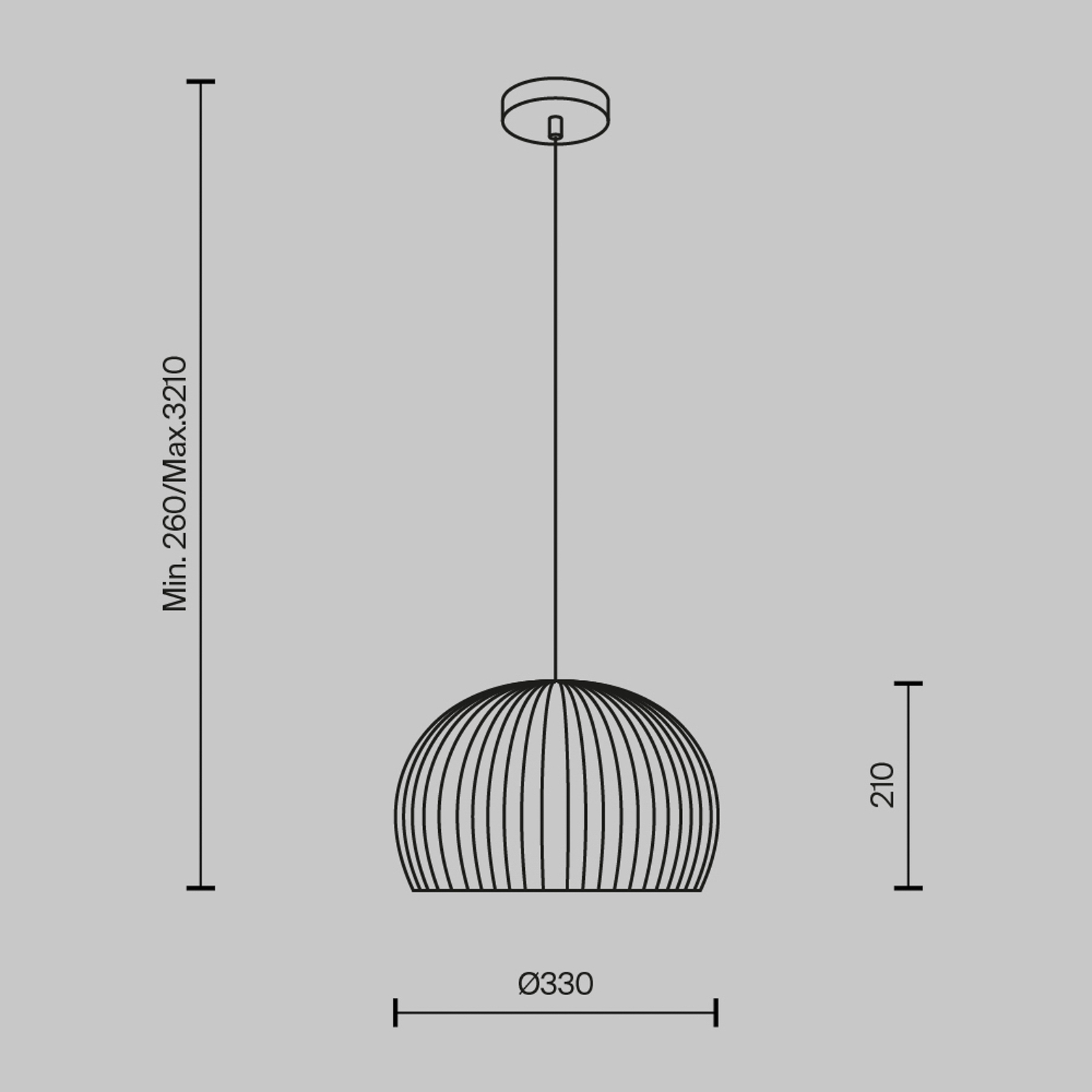 Lampă suspendată Maytoni Roots, Ø 33 cm, înălțime 21 cm, bej, lemn