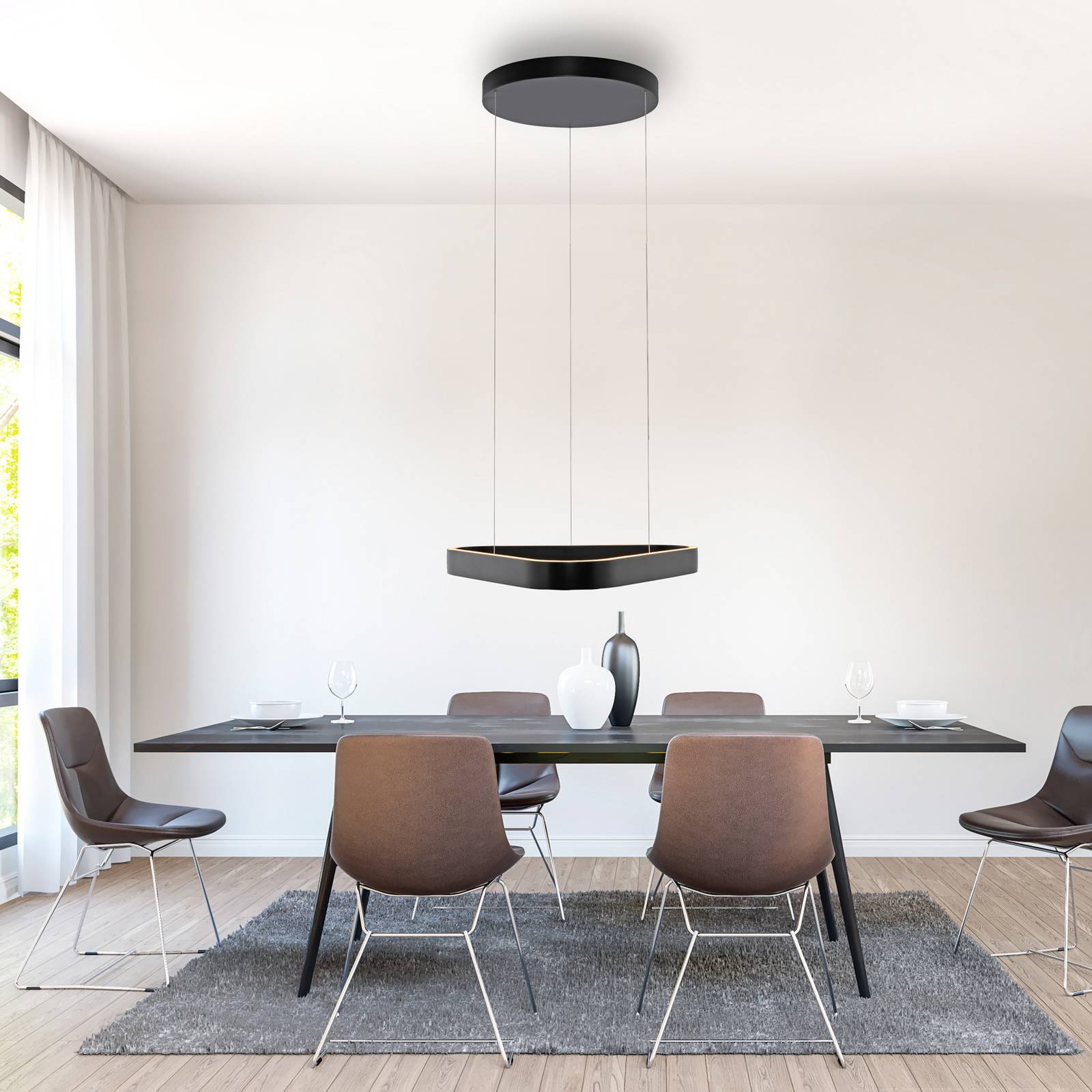 Paul Neuhaus LED-Pendelleuchte Q-Stretto, schwarz, 60cm günstig online kaufen