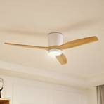Lucande LED stropni ventilator Faipari, drvo, DC, tihi, 132cm