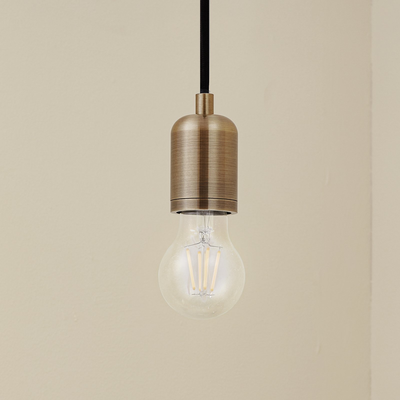 Hattie pendant light, E27 socket, Ø 4.7 cm, brass, metal - Lindby