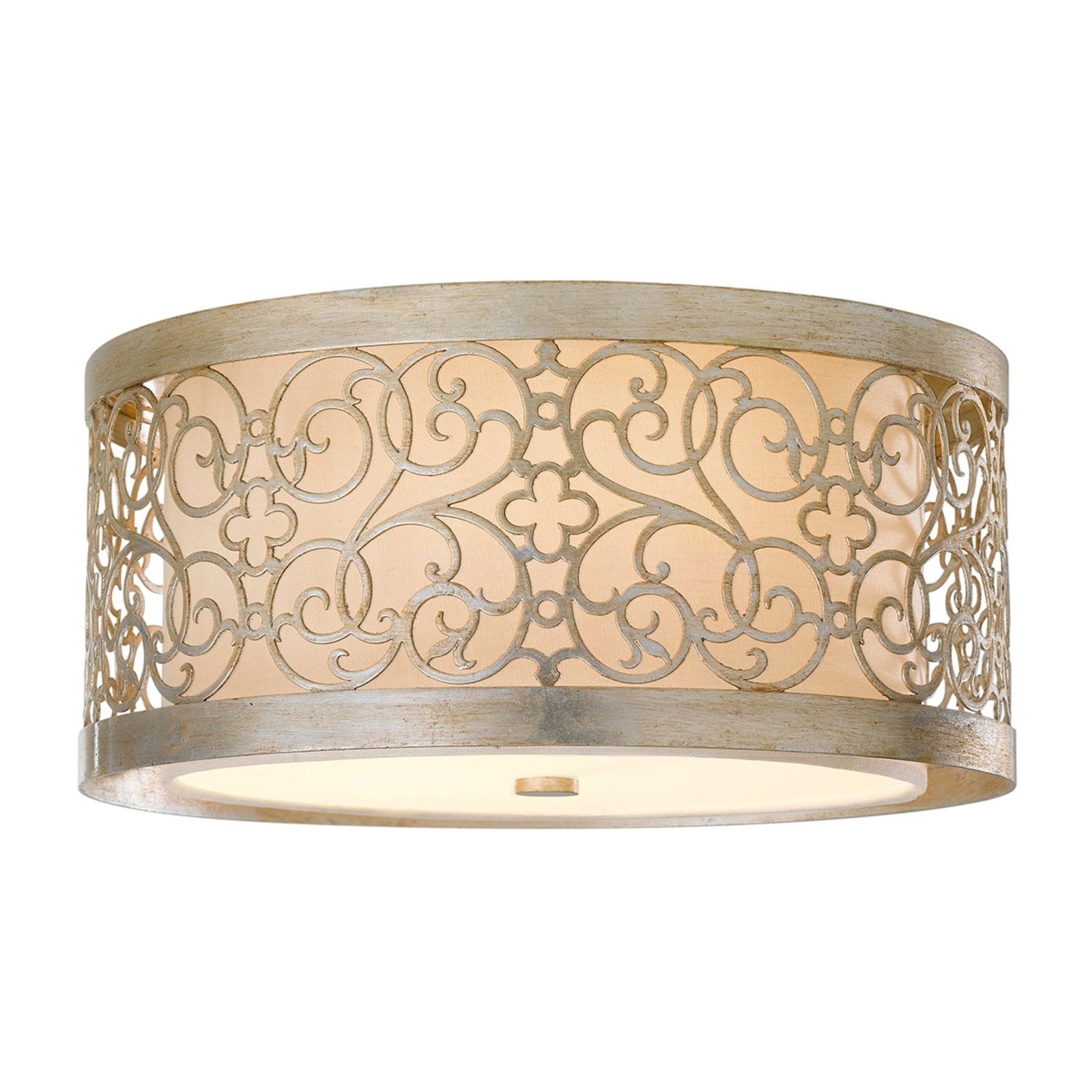 Arabesque ceiling light with double lampshade