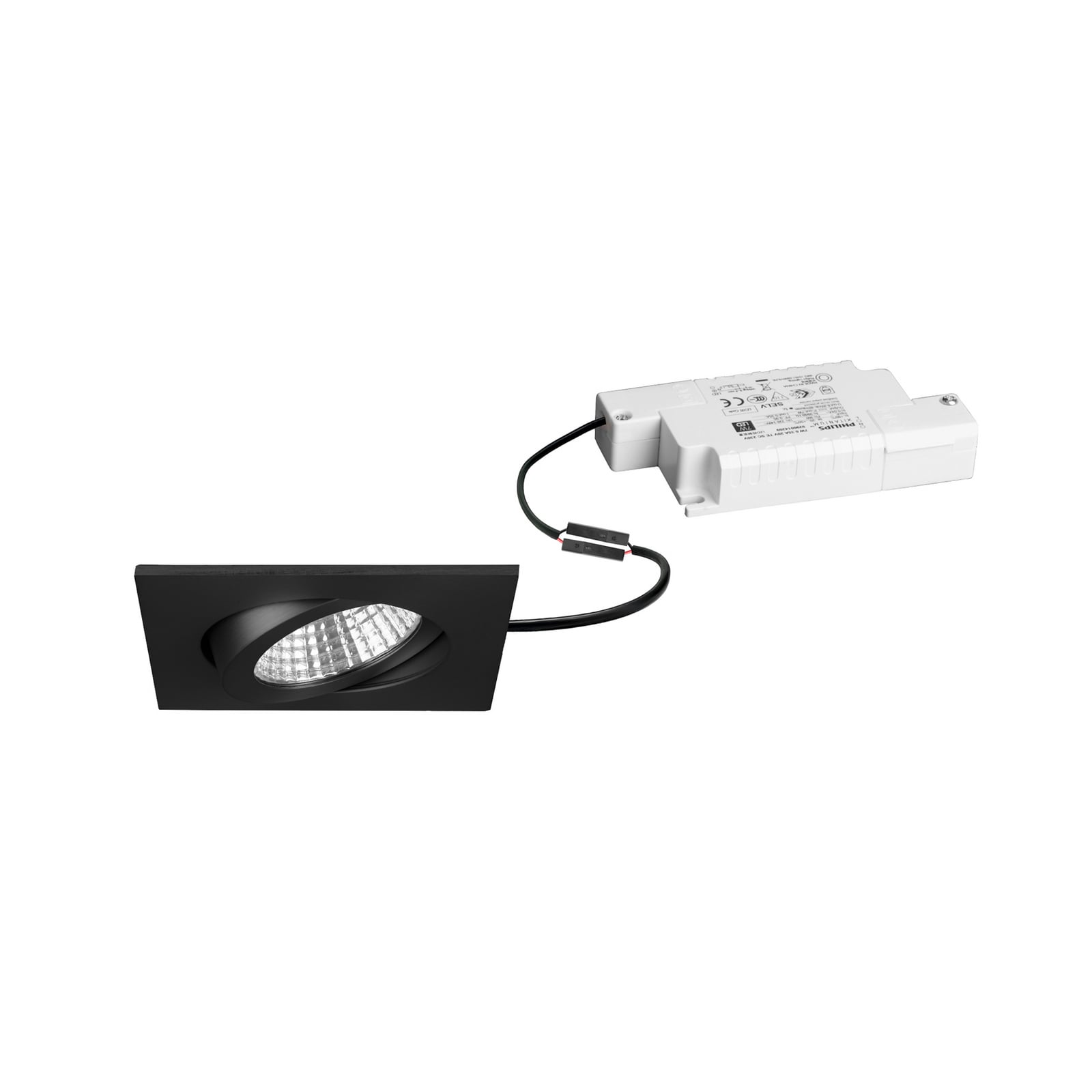BRUMBERG LED innfelt spot Damita-S, RC-dimbar, matt svart, IP65