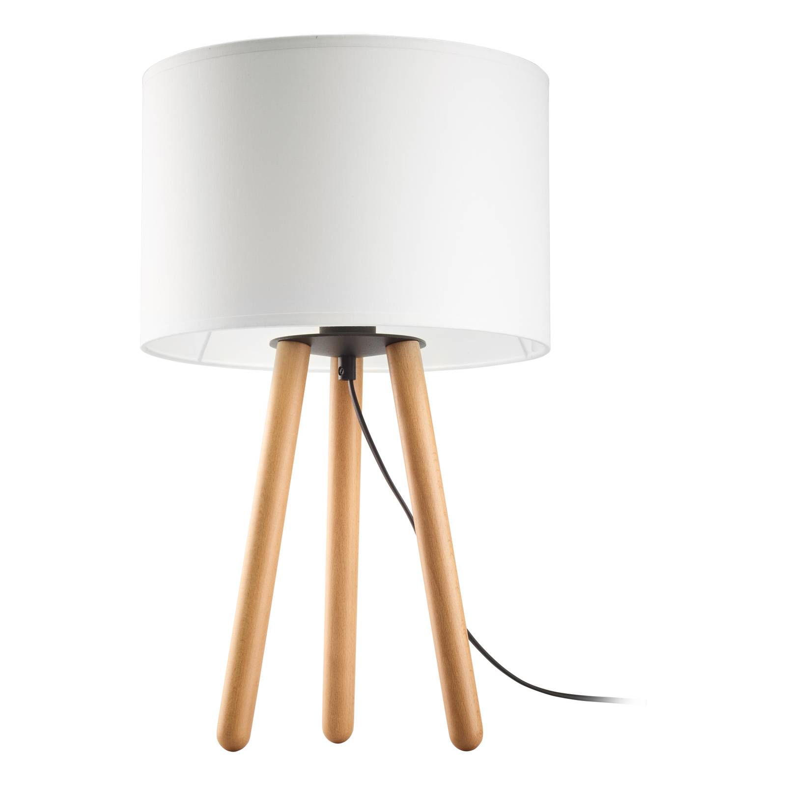 Euluna Wooden Table Lamp - Living / Dining Room - Tripod Standard Lamp - Modern - Brown