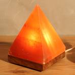 Sāls lampas piramīda ar pamatni, dzintara krāsā