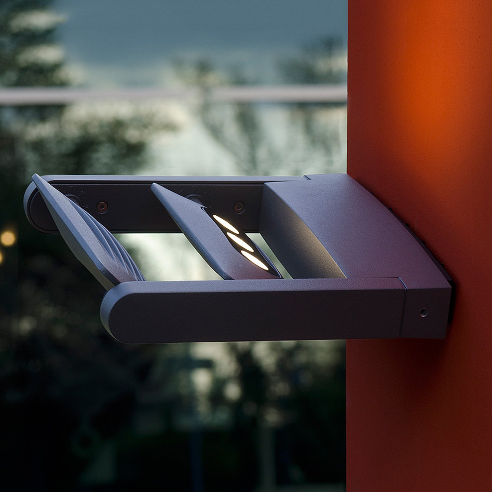 Eco-Light KEIRAN DUO LED ext. wall spot. with 6 Power LEDs, Cast aluminium, 3 W, energy efficiency: A+, W: 21 cm, H: 6.5 cm