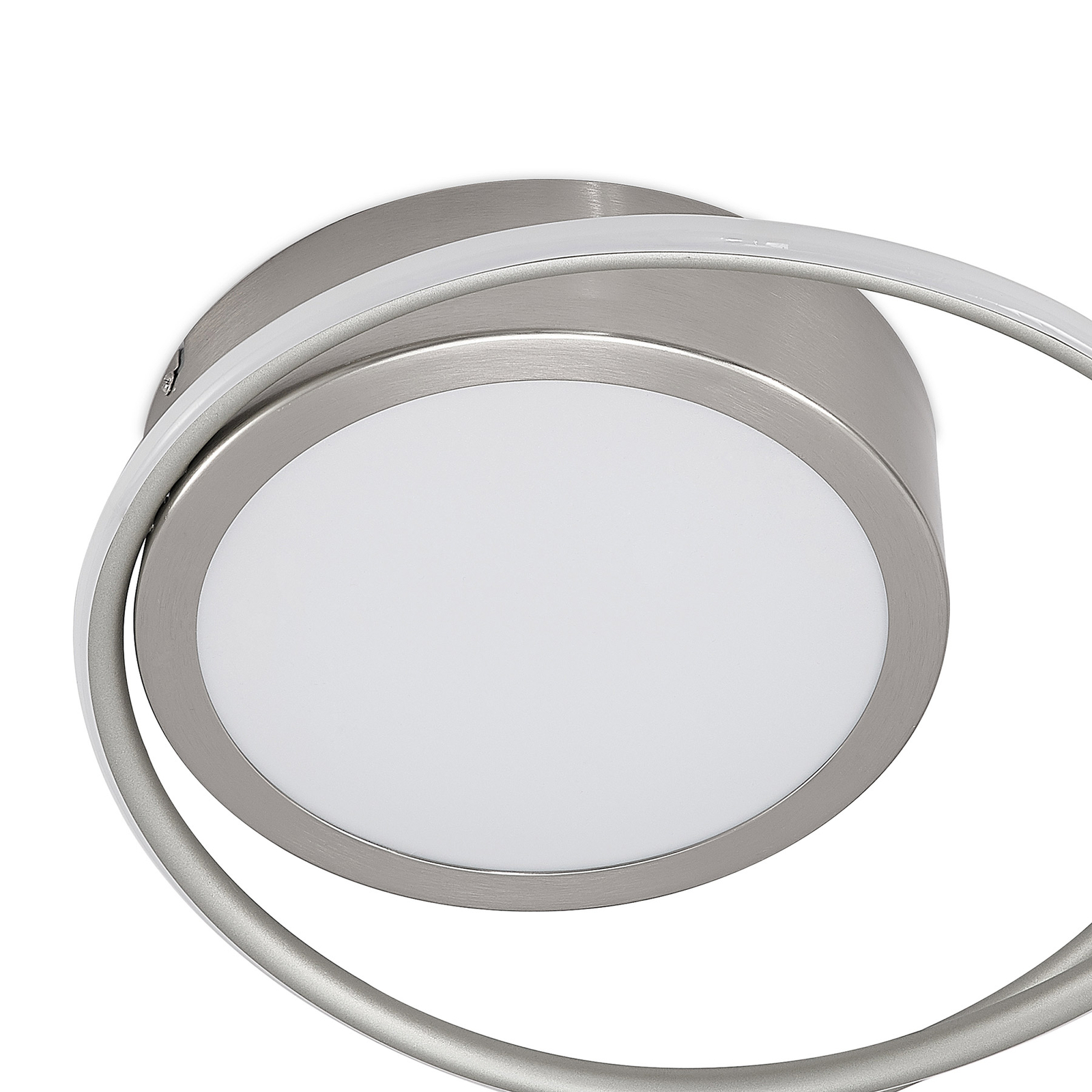 Lindby Bovia LED ceiling lamp, CCT dimmable nickel