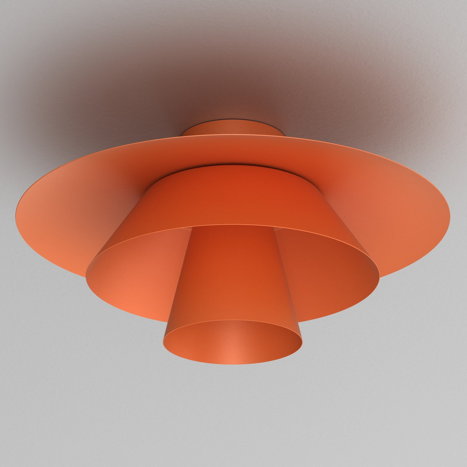 Plafonnier Plato, orange, métal, Ø 38 cm, E27