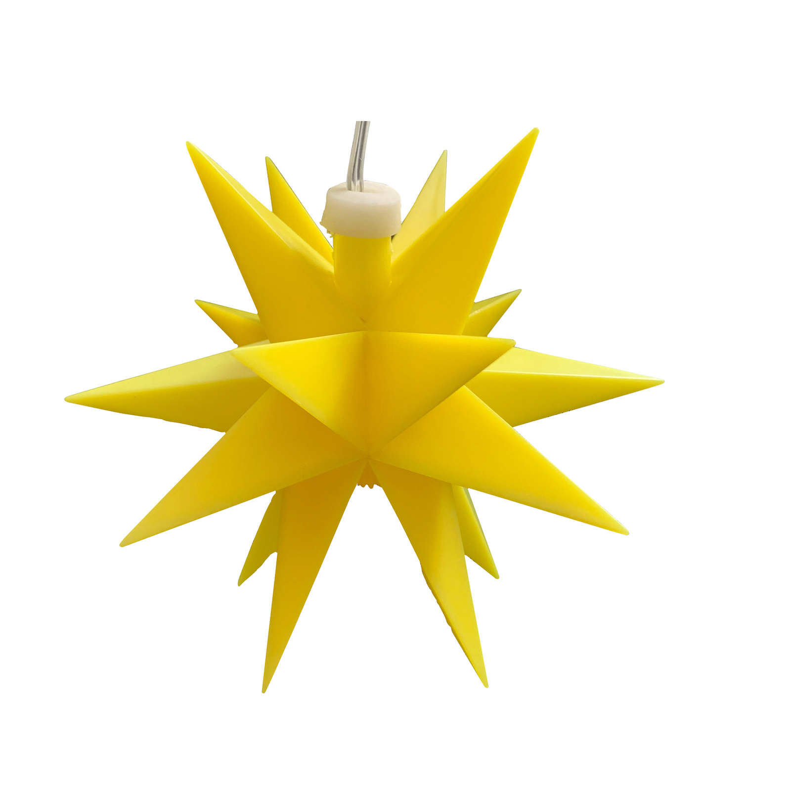 18-point LED outdoor star, battery, Ø 12 cm yellow
