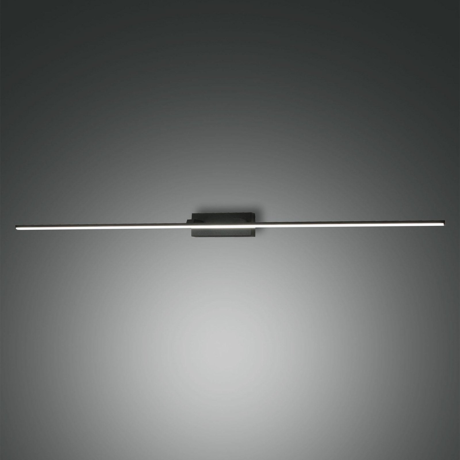 Nala LED spiegellamp, zwart, breedte 110 cm, metaal