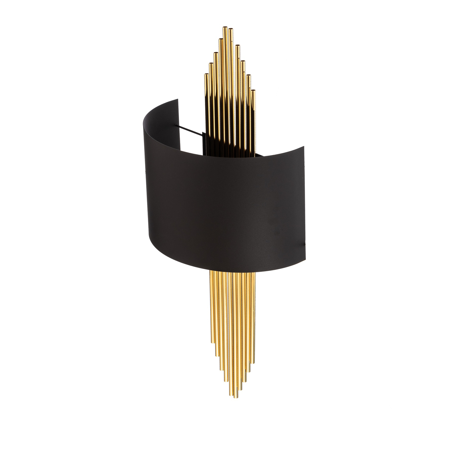 616-A wall light, black with golden rods