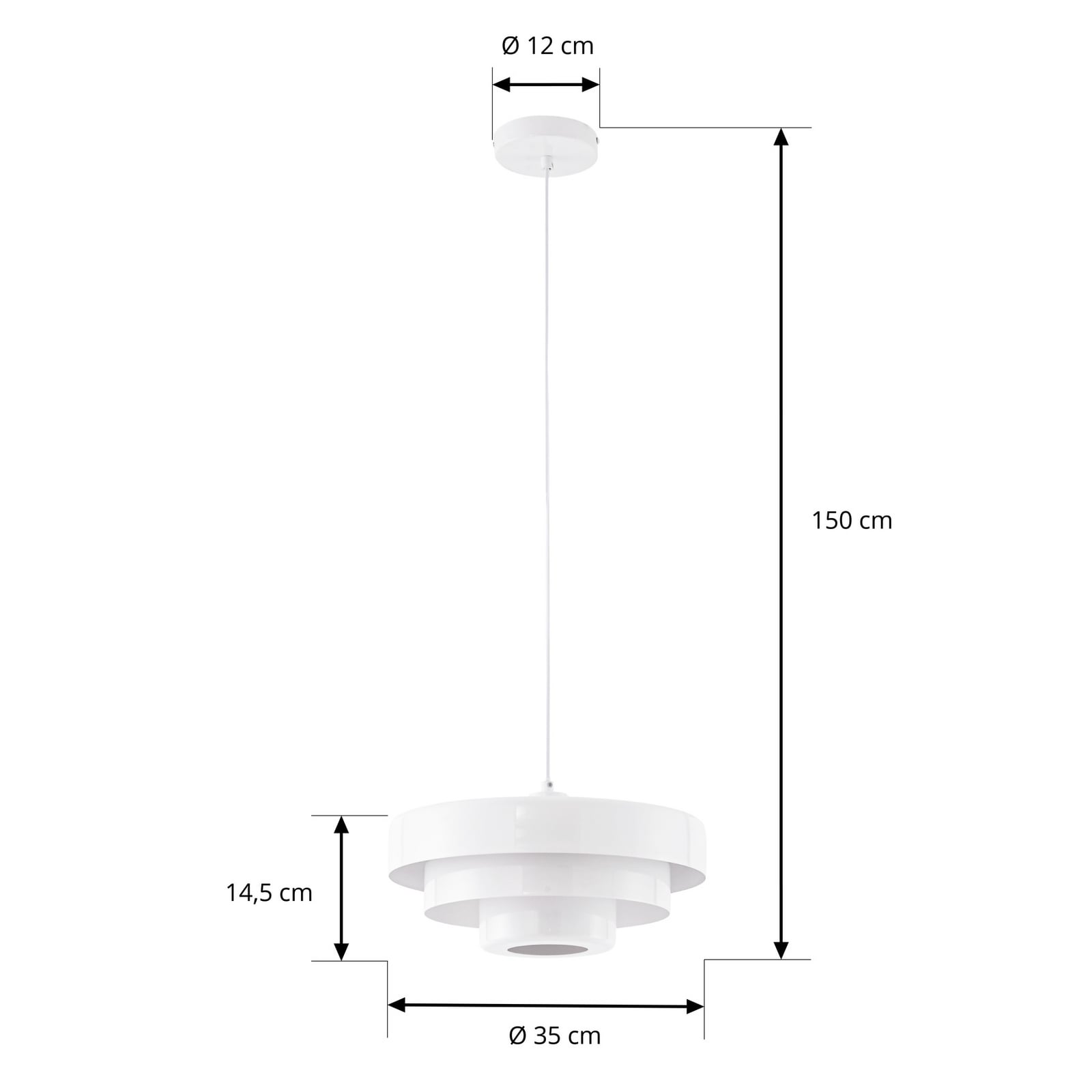 Suspension Tivra, blanche, Ø 35 cm, métal, E27 - Lindby Suspension Tivra, blanche, Ø 35 cm, métal, E27 - Lindby