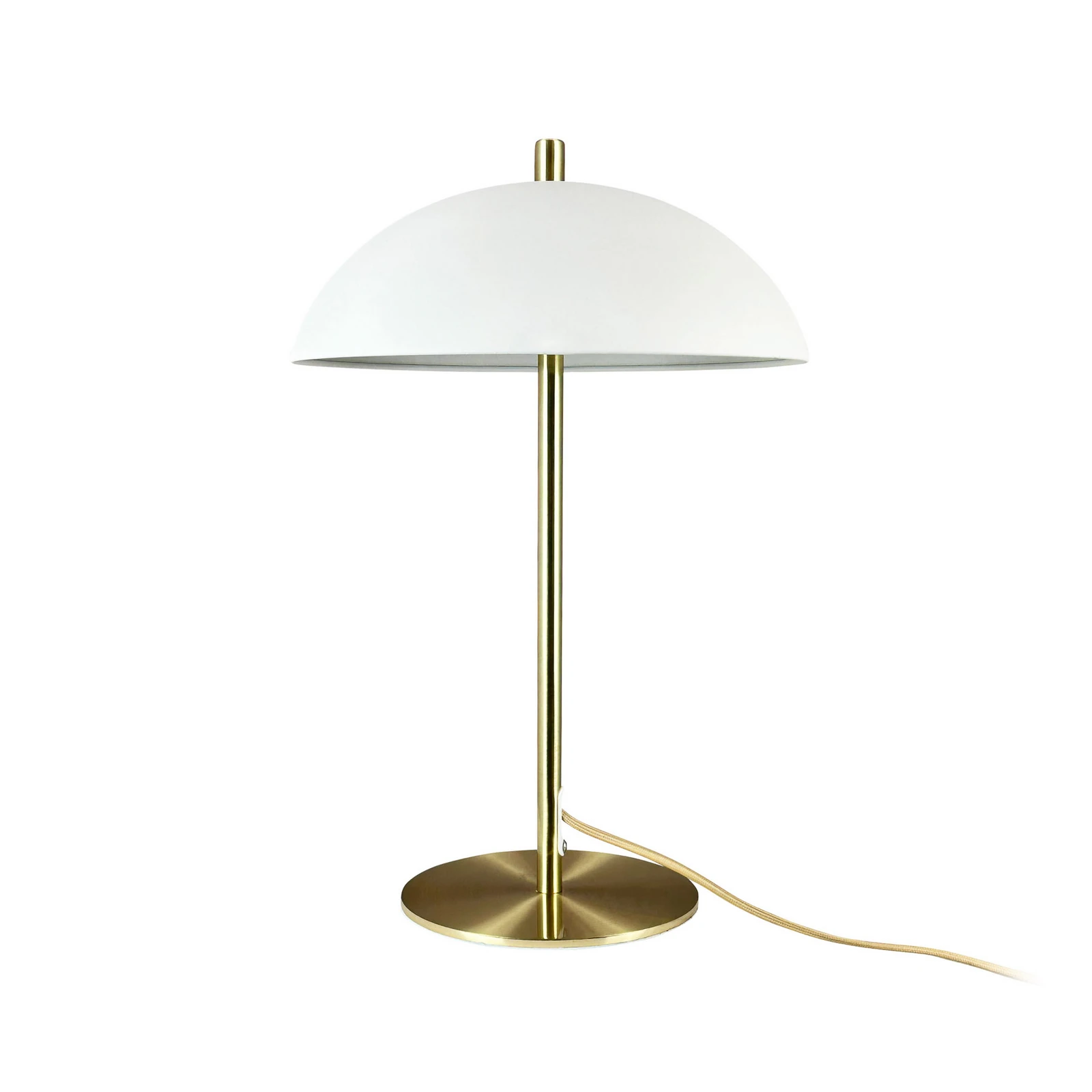 Dyberg Larsen stolní lampa Globus, béžová/mosaz, 44 cm
