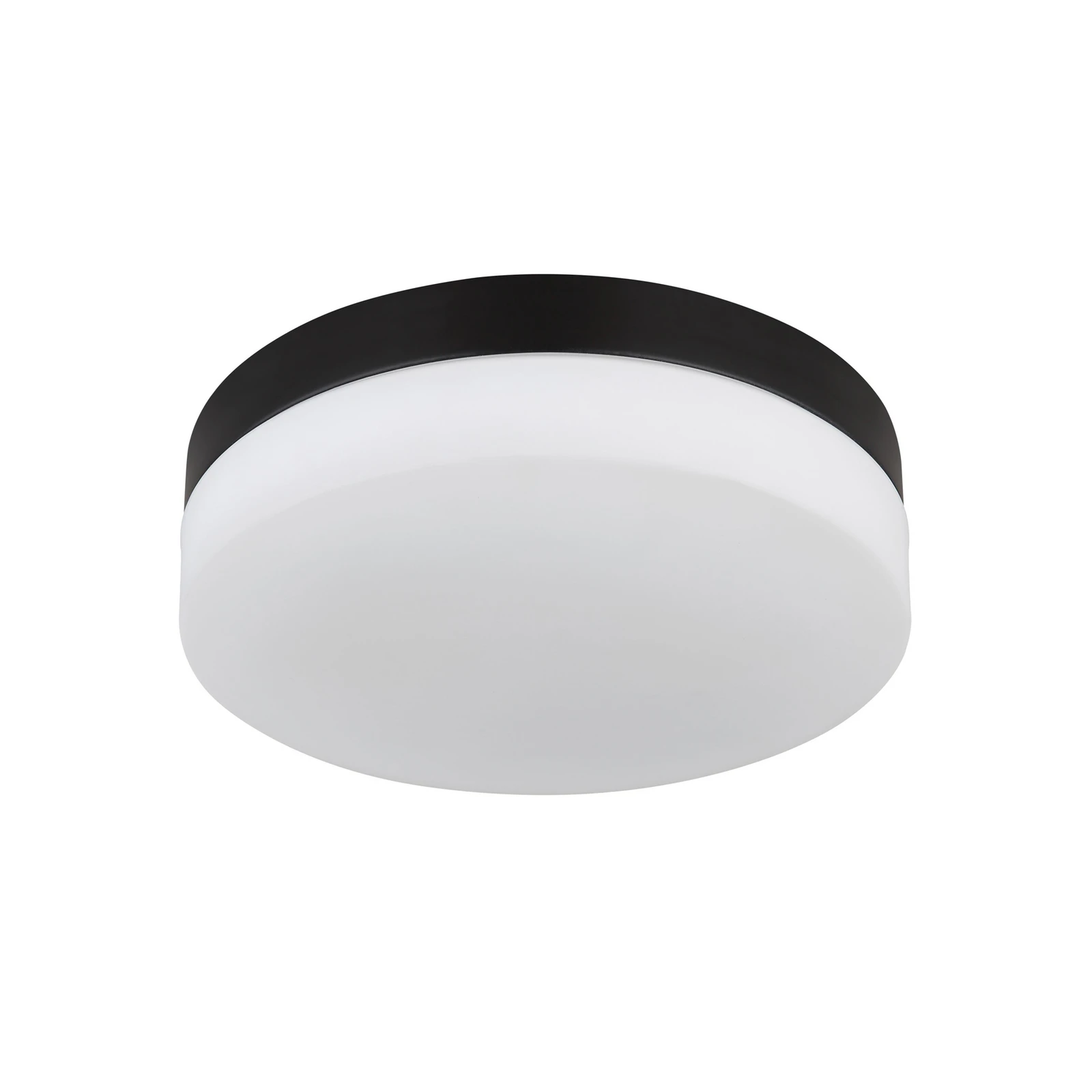 Candeeiro de teto exterior Vranos, preto mate, Ø 24 cm, alumínio