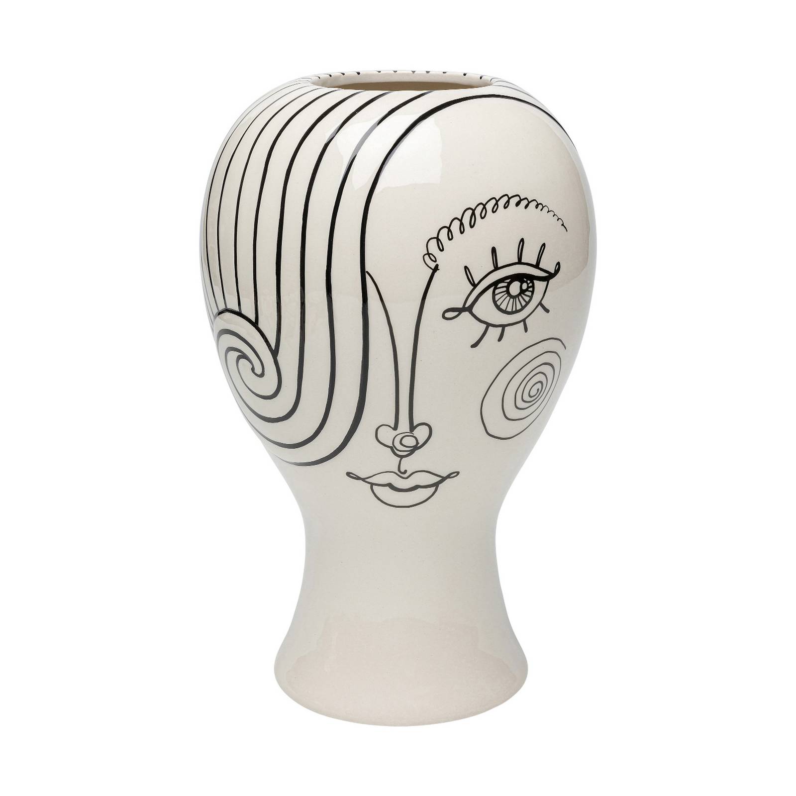 KARE Vase Favola Lady, Höhe 30 cm, Keramik, schwarz/weiß