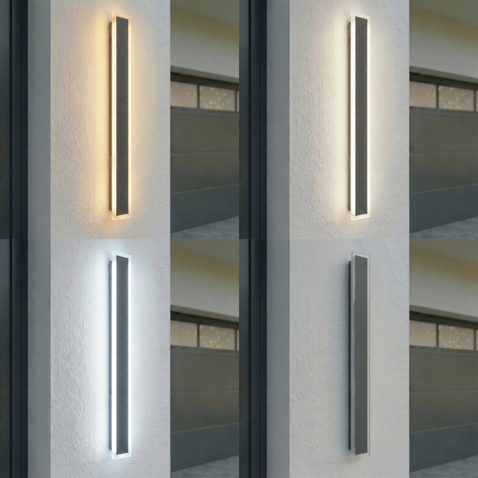 Lucande LED lauko sieninis šviestuvas „Ilora“, juodos spalvos, 100 cm, CCT, IP65