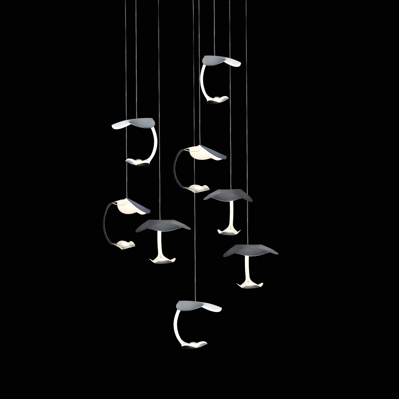 Knikerboker Le Gigine suspension 8 lampes blanche