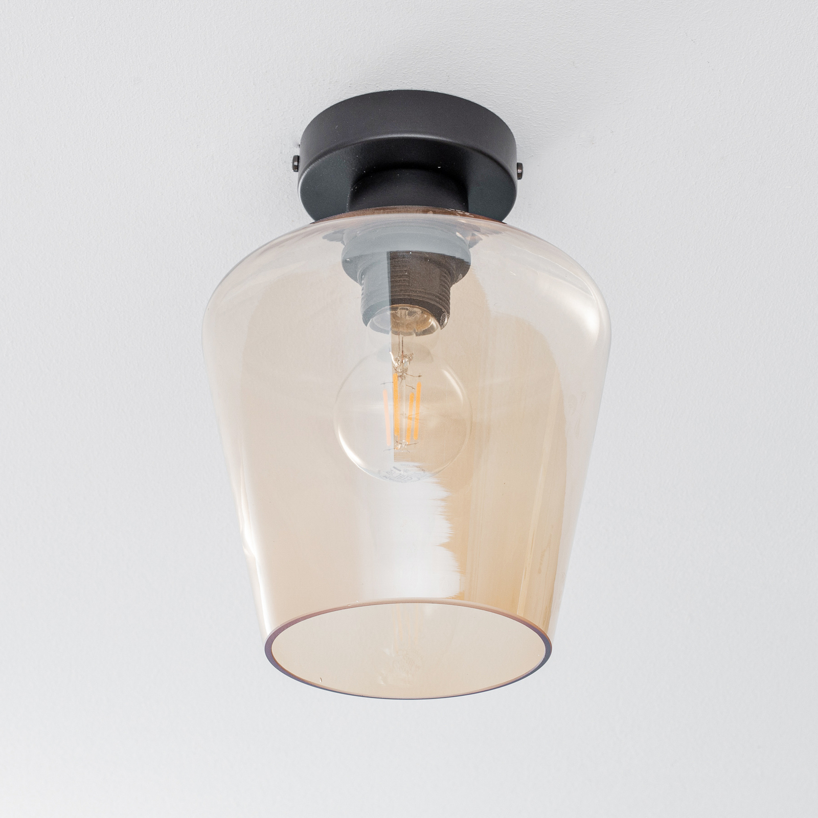Santiago ceiling light, one-bulb, amber