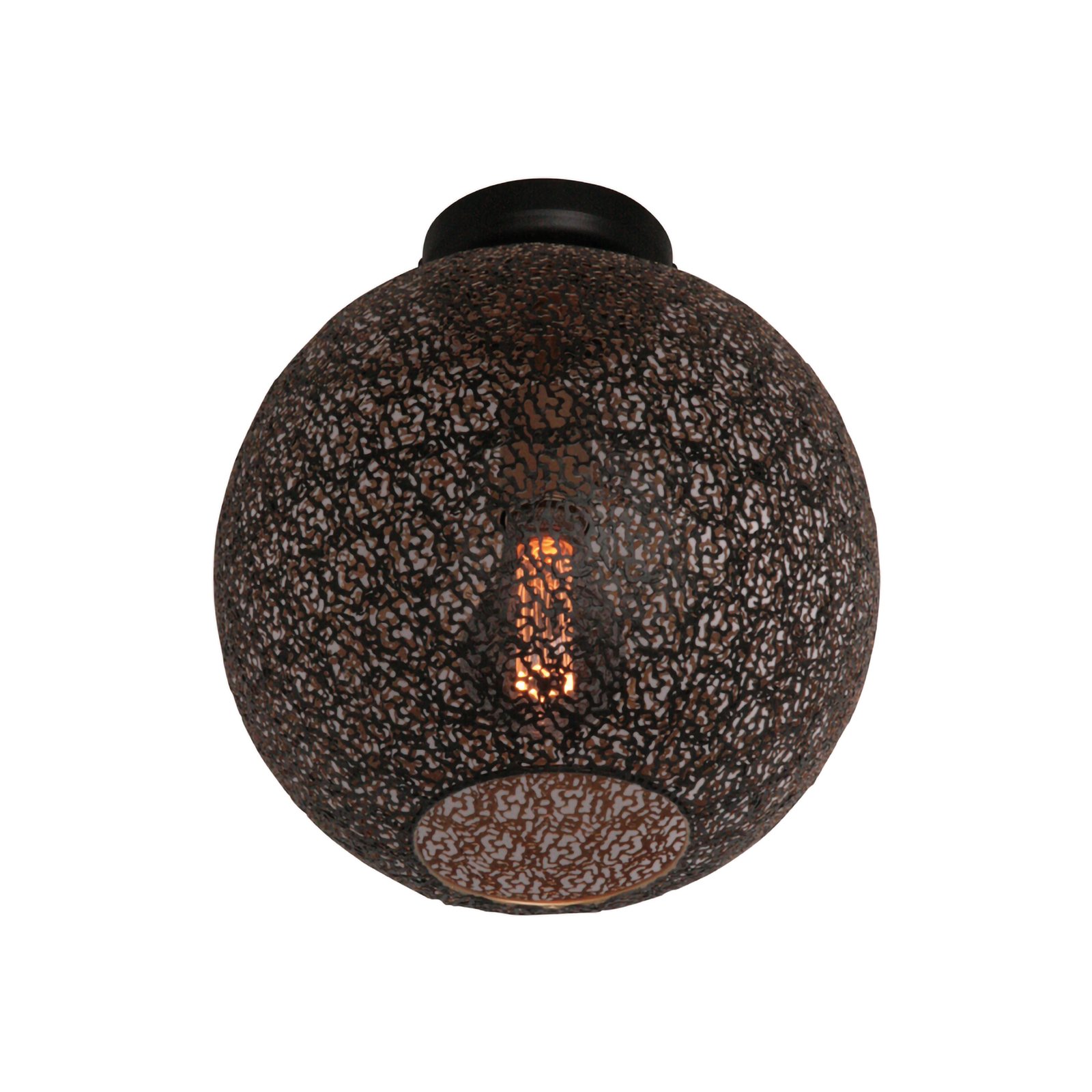 Oronero plafondlamp, Ø 30 cm, zwart/goudkleurig, metaal