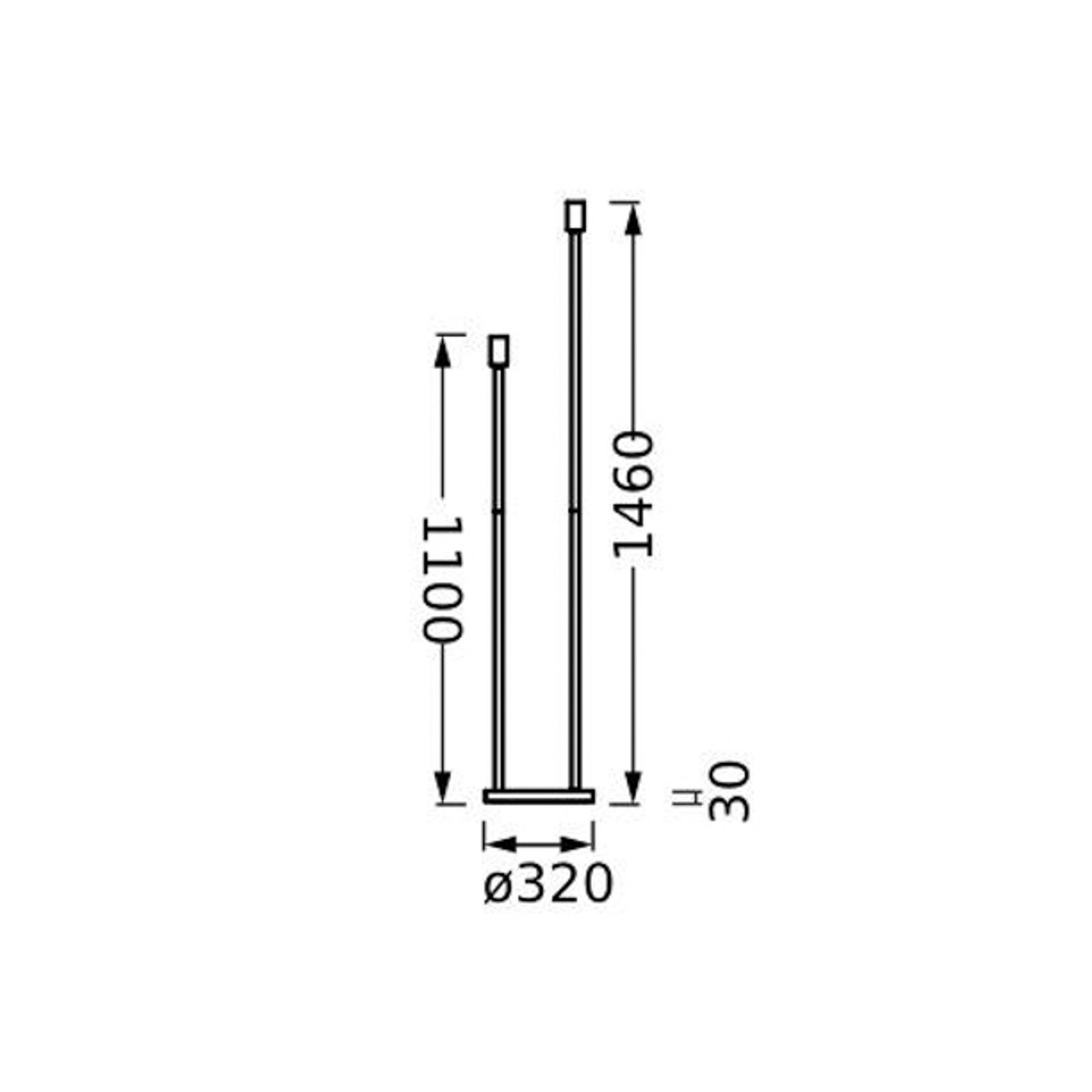 Candeeiro de pé LEDVANCE Decor Stick 2-luzes, altura 146cm, cinzento escuro