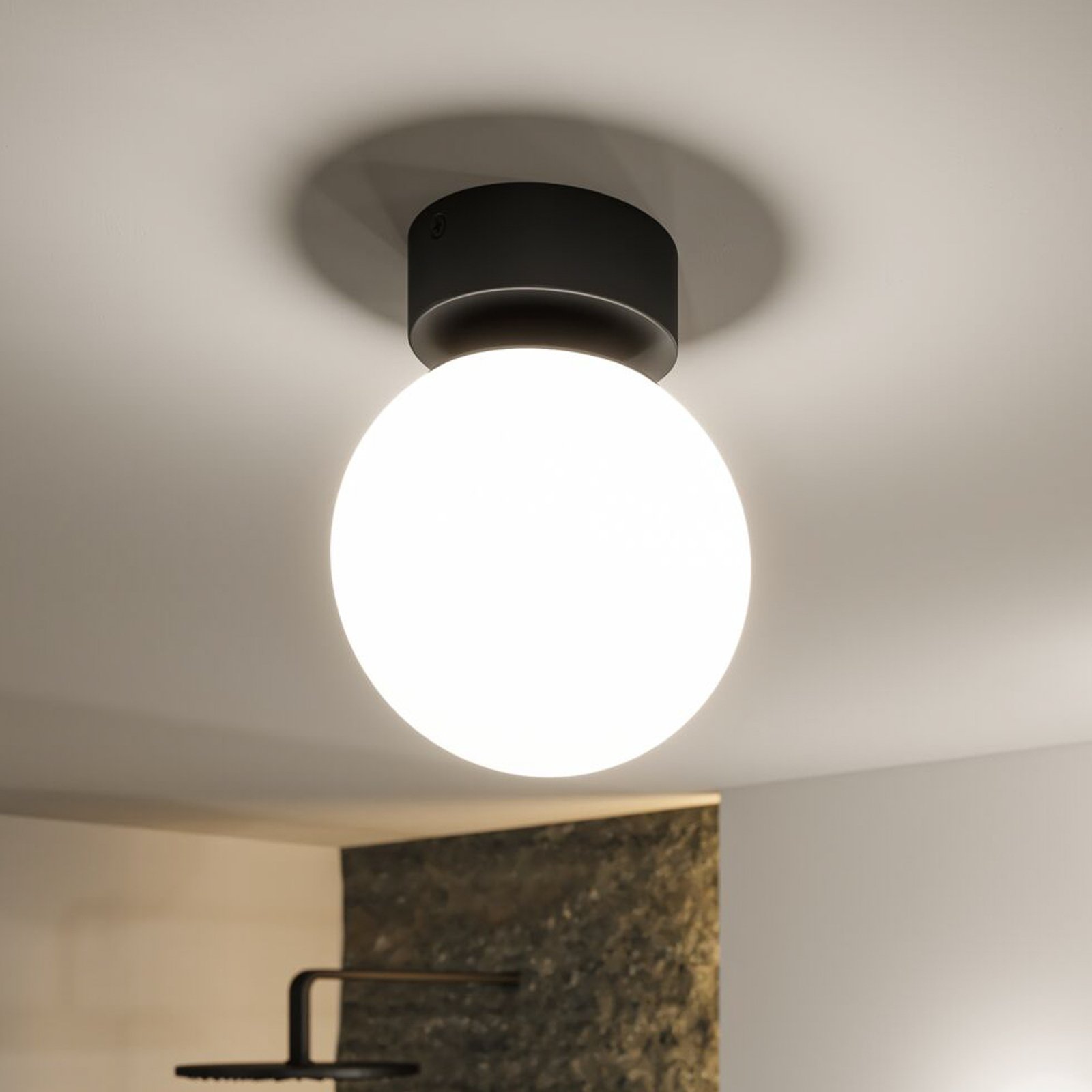 Paulmann Gove LED ceiling light 1-bulb black 9 W