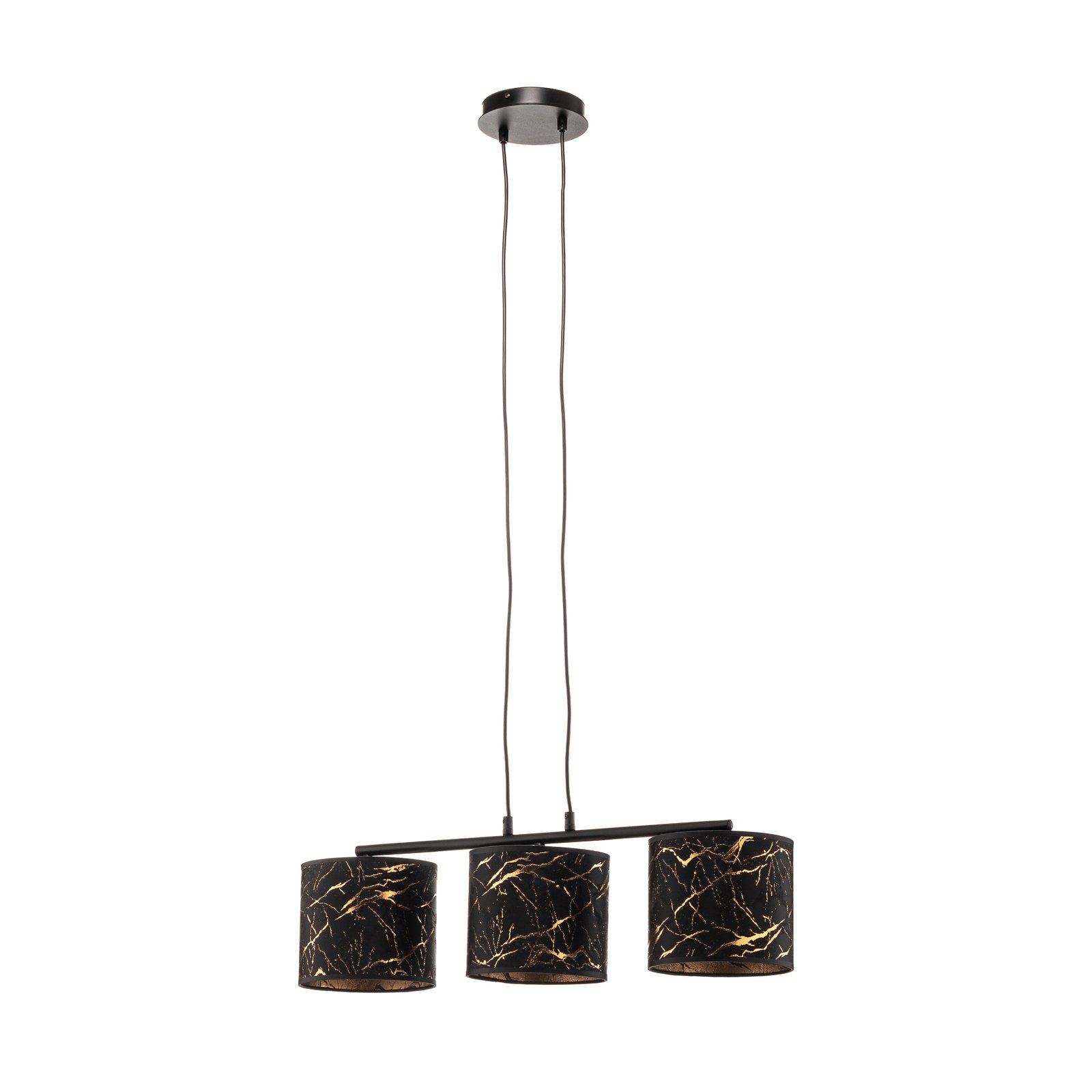 Jari hanging light 3-bulb long marbled black
