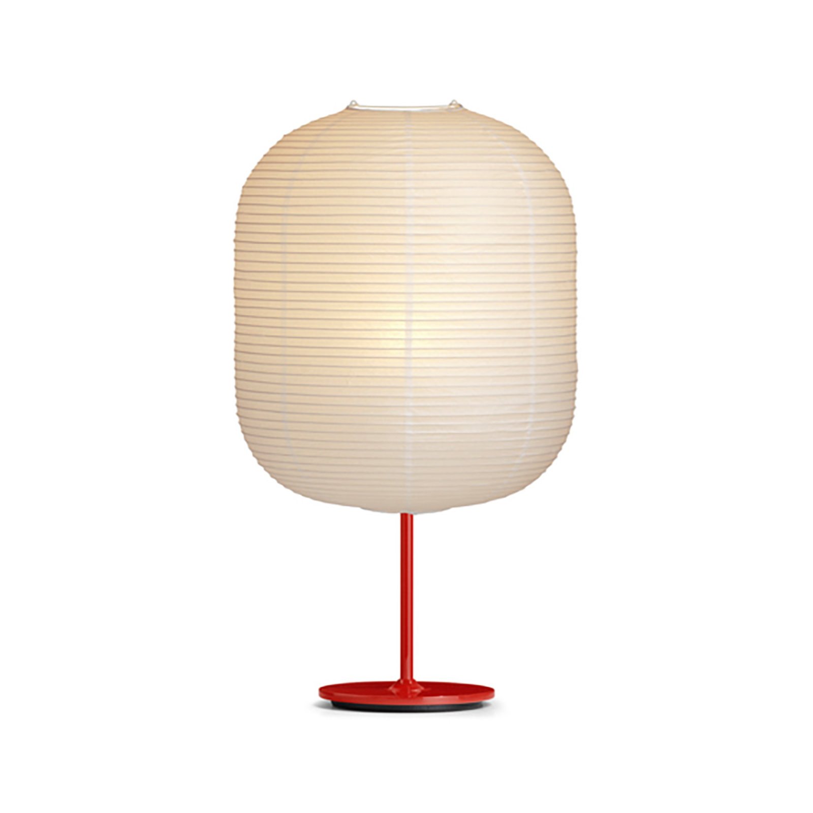 HAY Common Table, Oblong lampshade signal red base