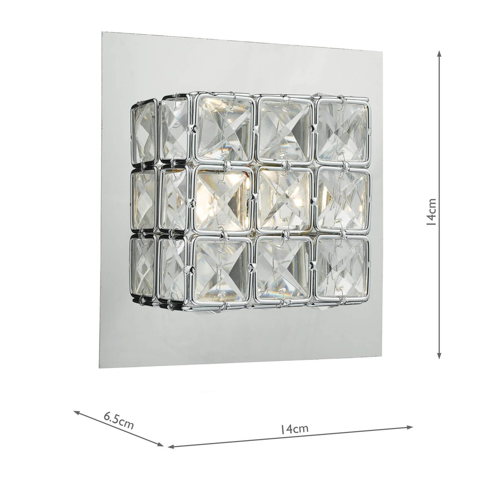 LED-vägglampa Imogen med gnistrande kristaller