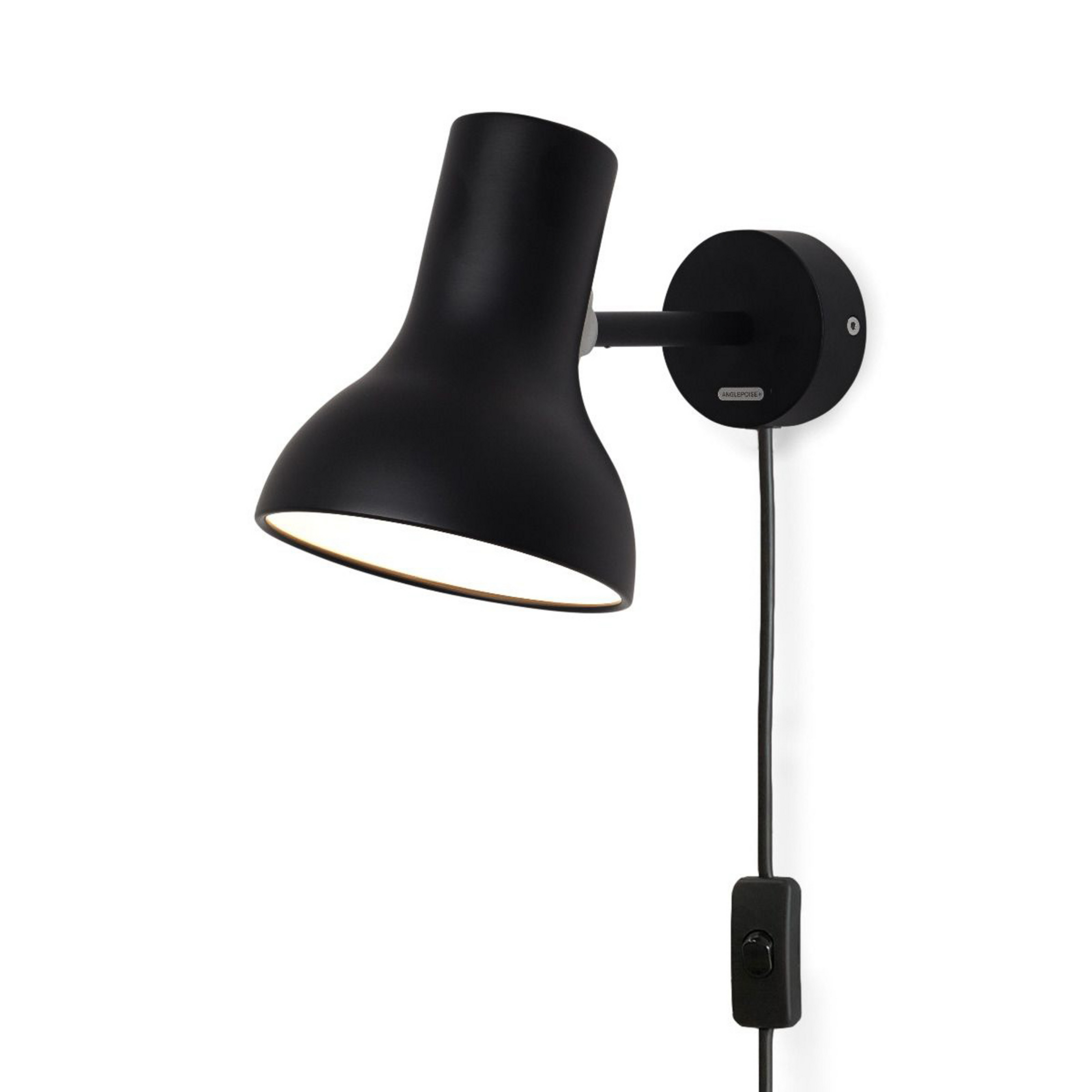 Type 75 Mini Applique Murale w/Cable Jet Black - Anglepoise