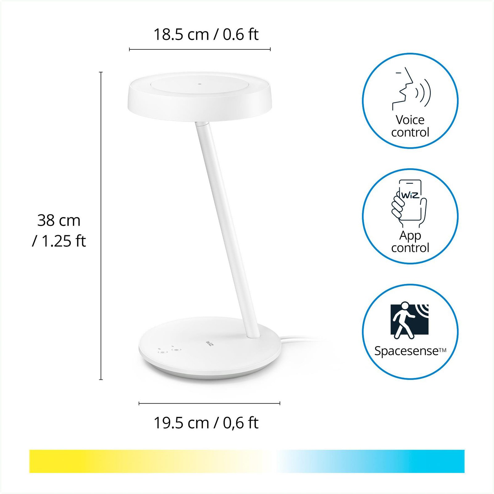 WiZ Portrait LED stolní lampa kruhová senzor CCT