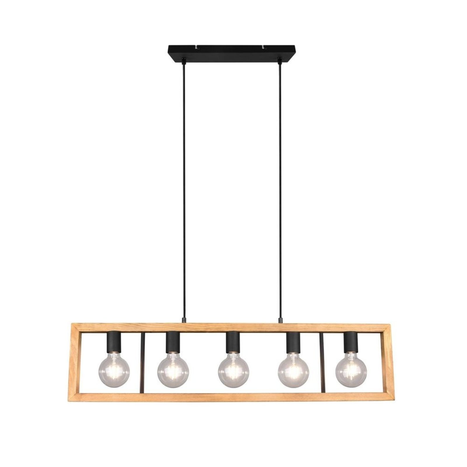 Anahita 5 Lustră Pendul Wood/Black - Lindby