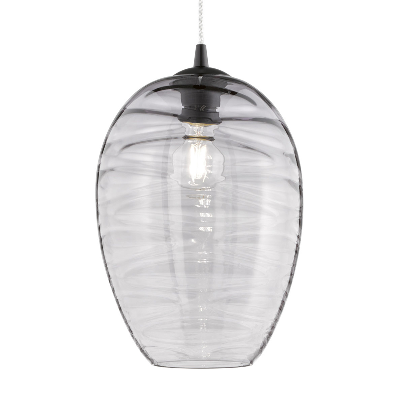 Lampa wisząca Gordes ze szkła, kształt czopa