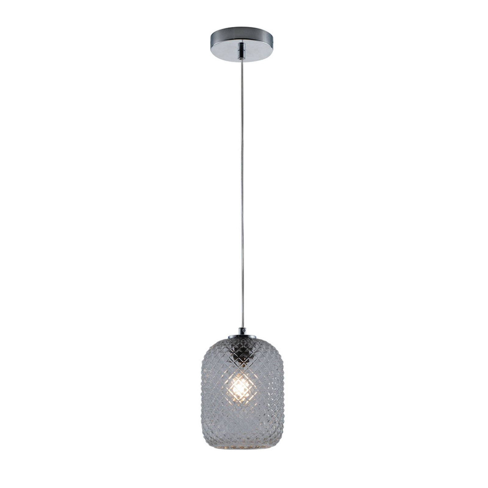 Ashford S15 hængelampe med glasskærm, grå