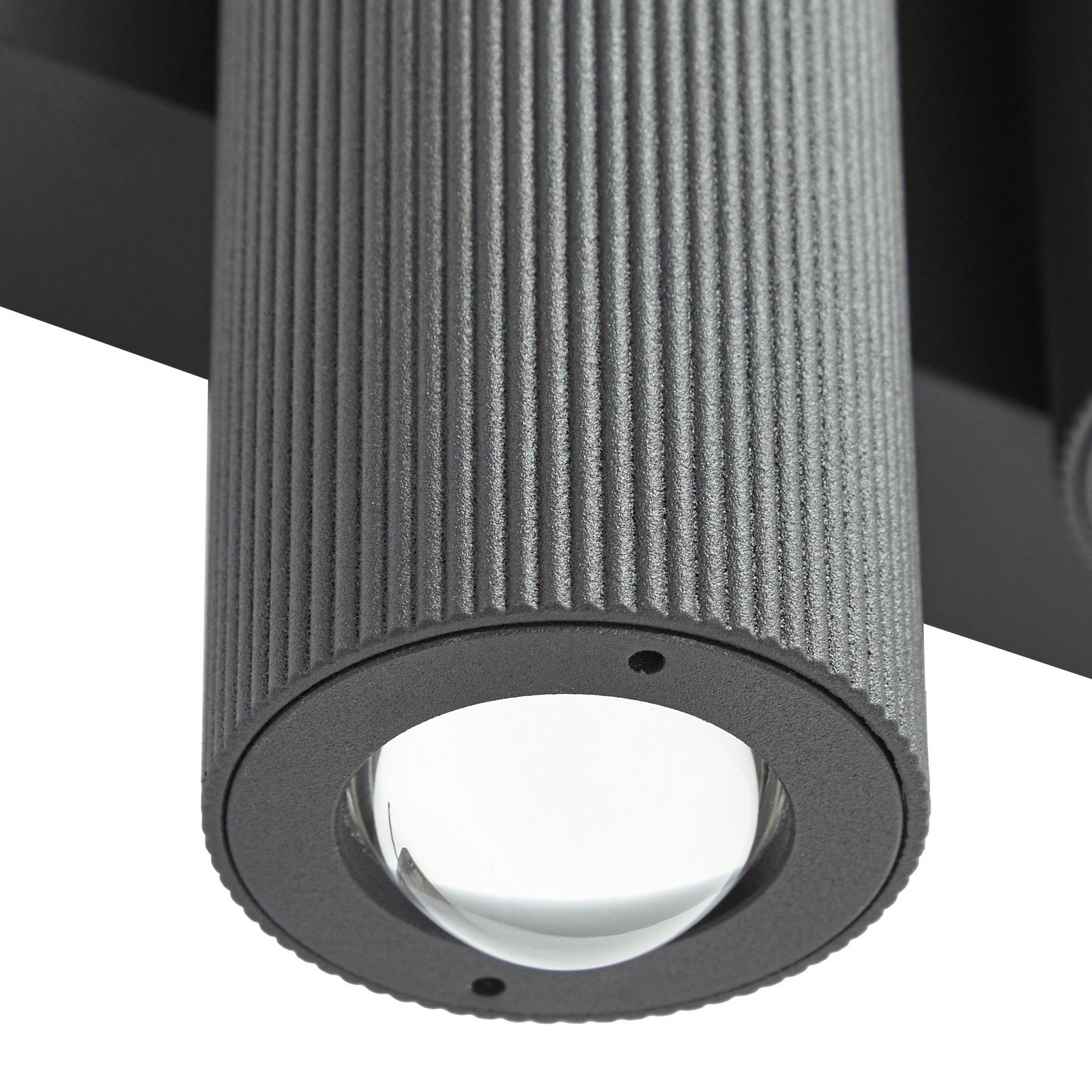 Lucande LED външна стенна лампа Torvian, антрацит, 2-пламъчна Lucande LED външна стенна лампа Torvian, антрацит, 2-пламъчна